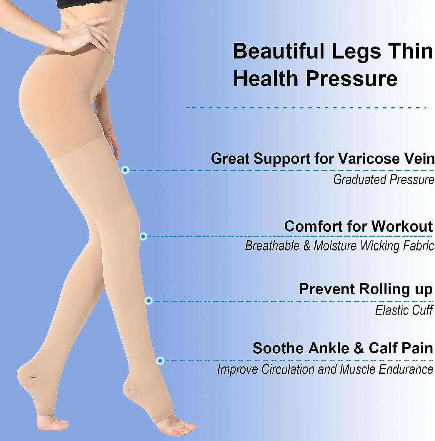 Medical Compression Leggings for Women 20-30 mmhg Compression Pantyhose,  Medical Compression Tights for Varicose Veins, Swelling
