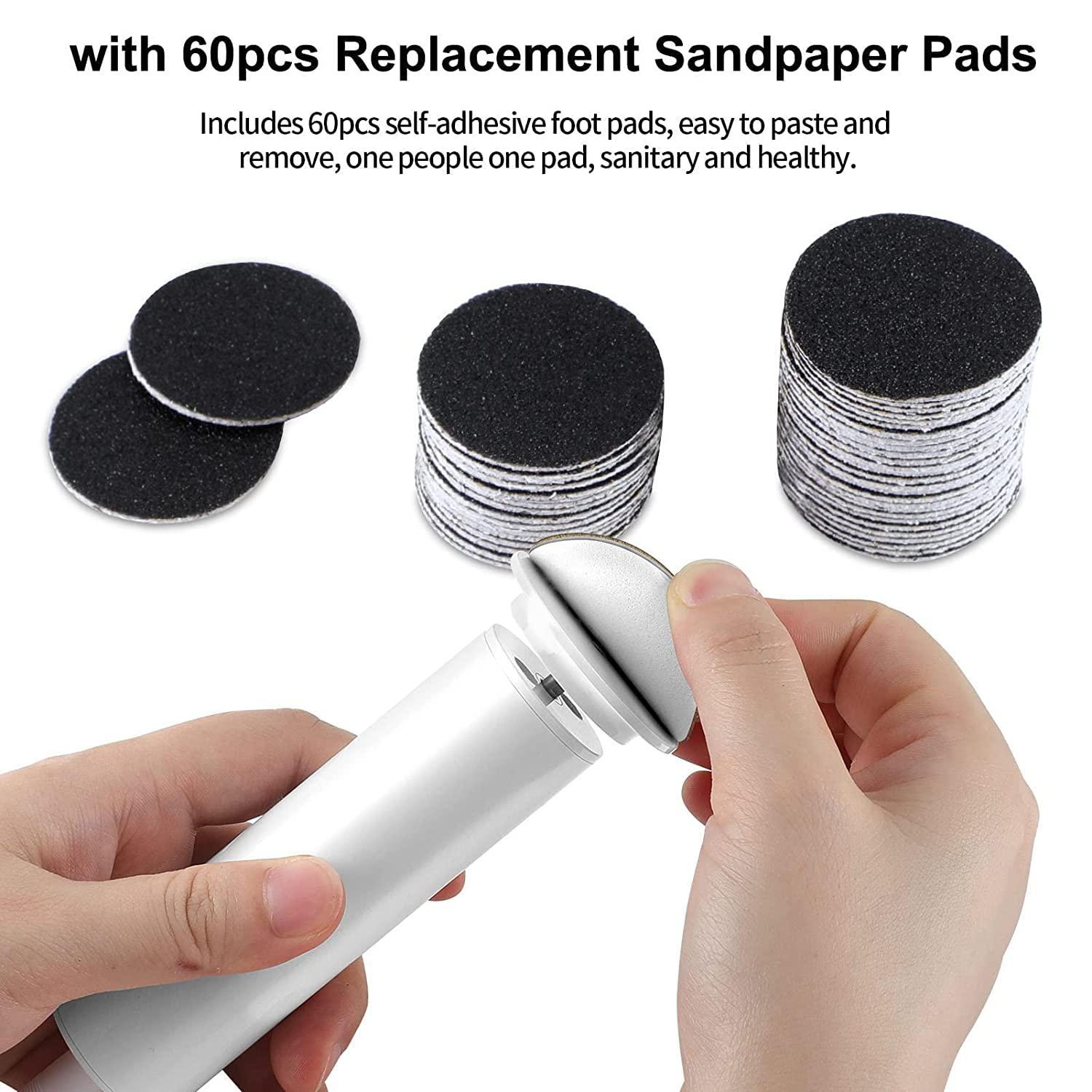 1pc Adjustable Electric Foot Callus Remover with 60pcs Replacement Pads,  Foot Sander Scrubber Hard Skin Remover