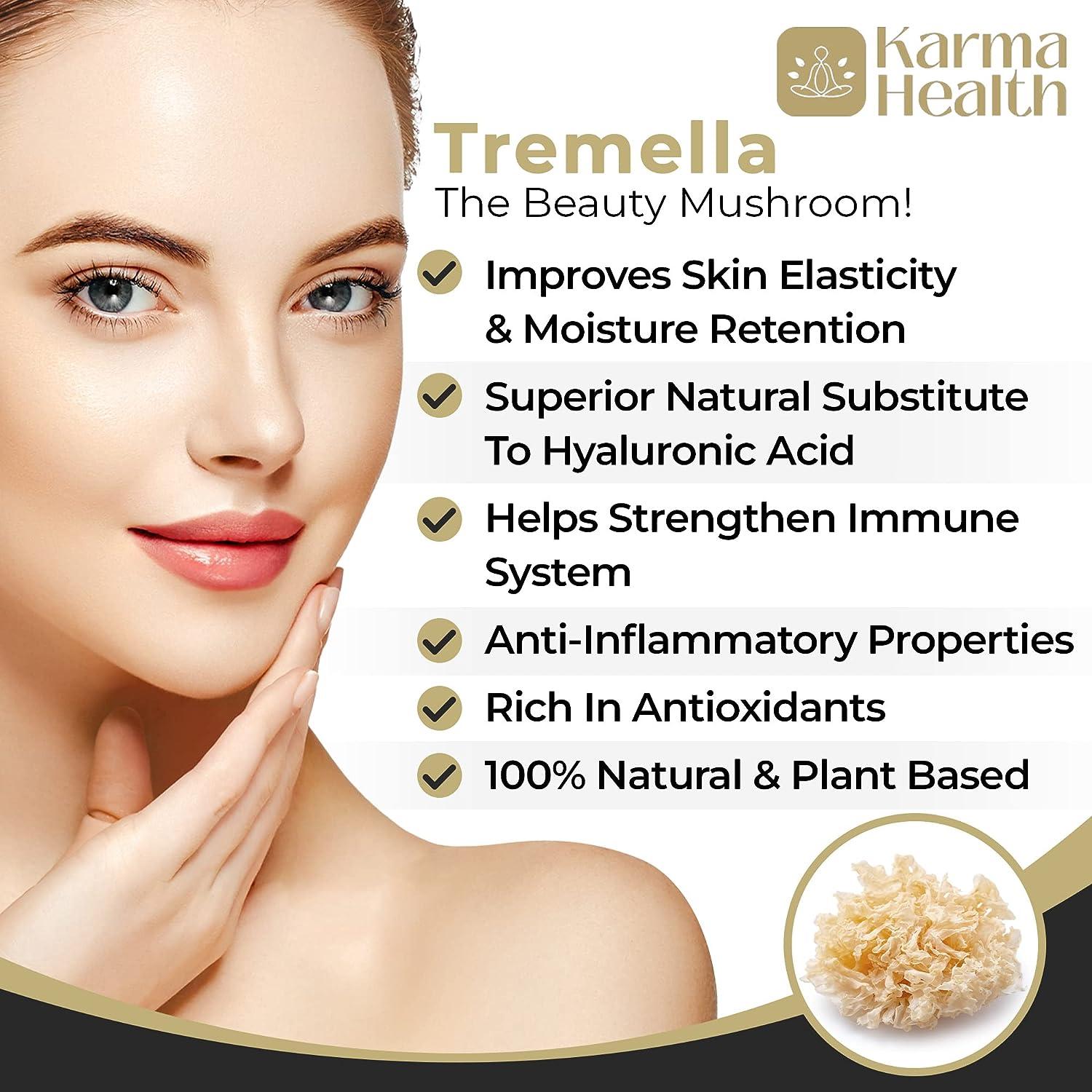 KARMA HEALTH Tremella Mushroom Extract Capsules Organic Skin