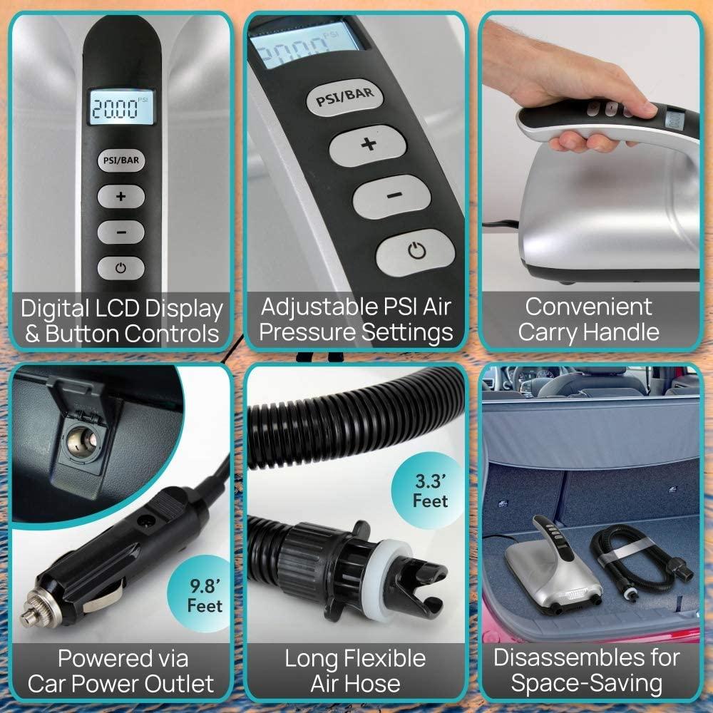 SereneLife SLPUMP30: Digital Electric Air Pump Compressor - 110W 12V ...
