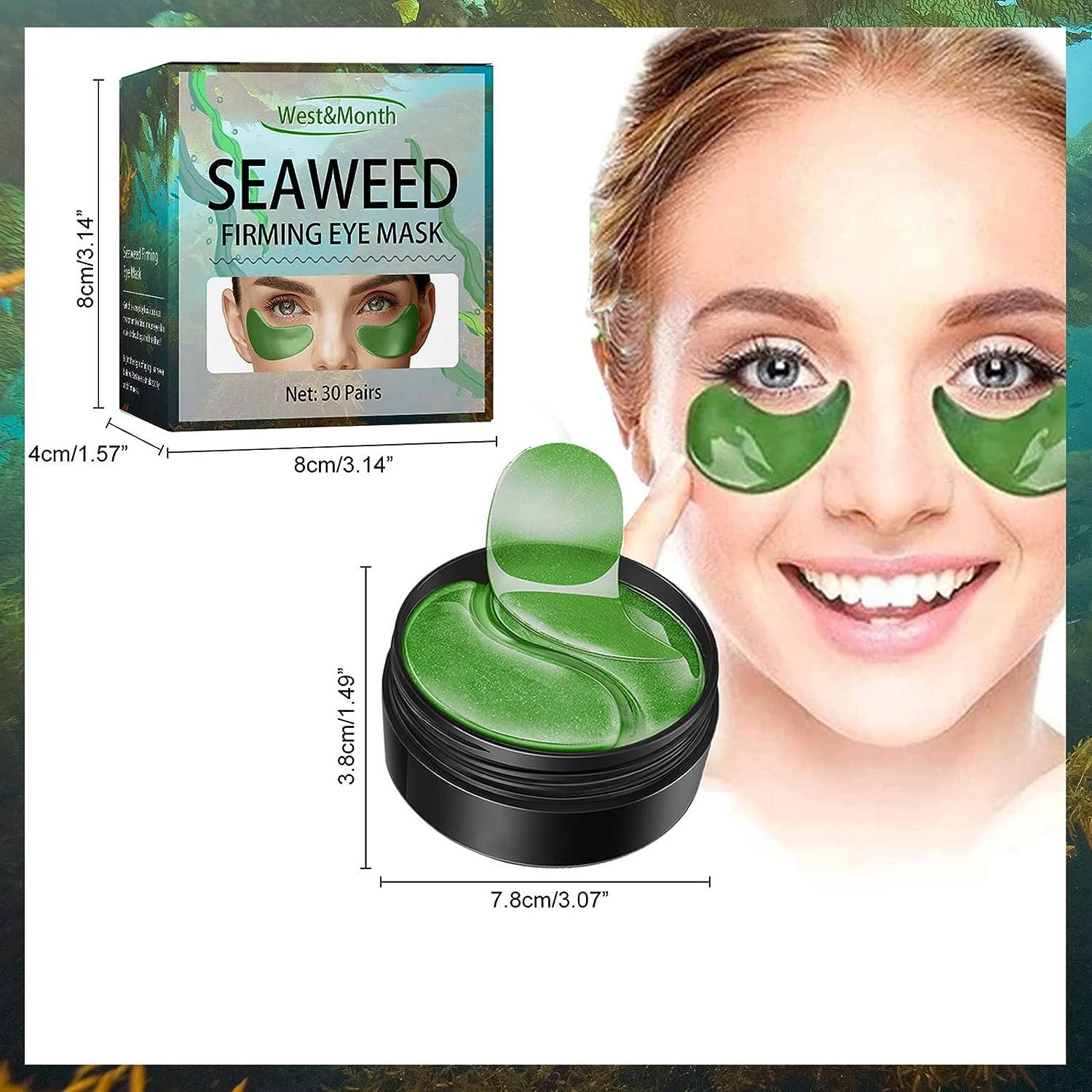 JHSLCHA Seaweed Collagen Eye Mask 60 Pcs Under Eye Masks Eye Pads