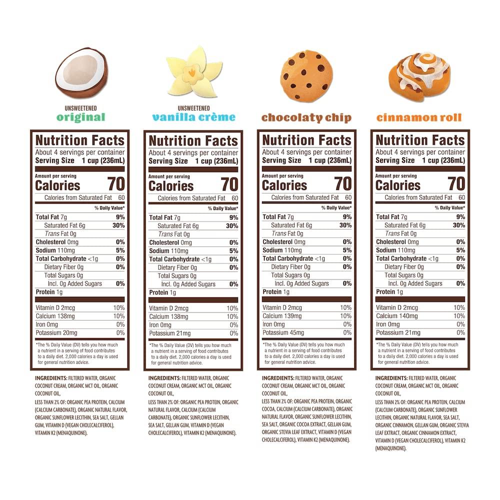 Mooala Organic Original Keto Mylk Variety Pack ShelfStable, NonDairy, GlutenFree, SoyFree