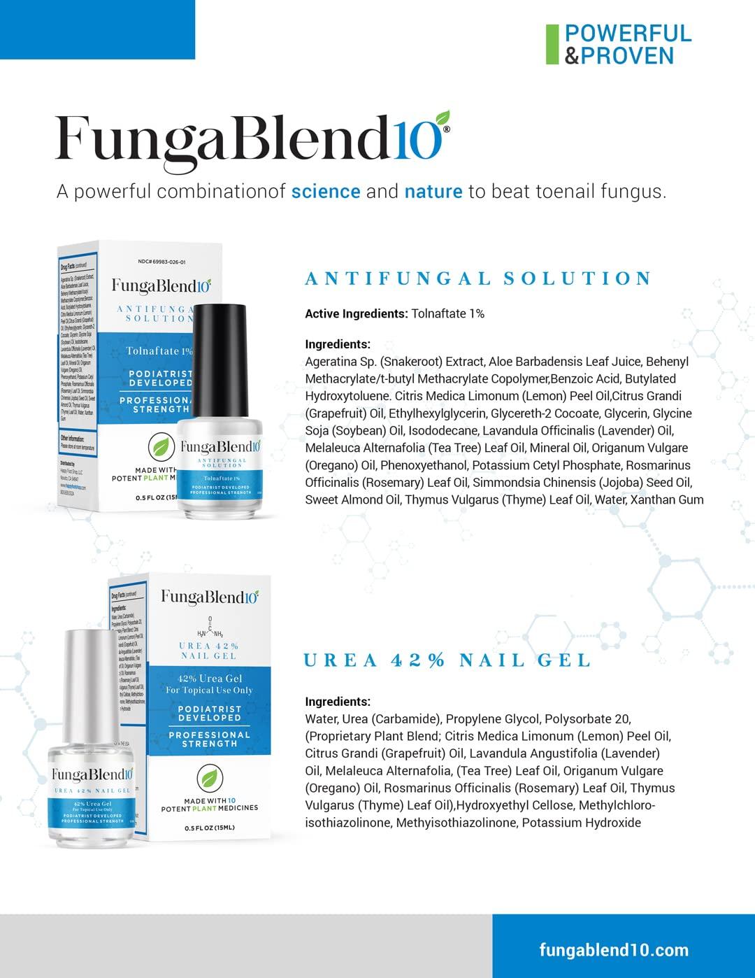 FungaBlend 10 Fast Fungus Nail Treatment Tolnaftate and Urea 42