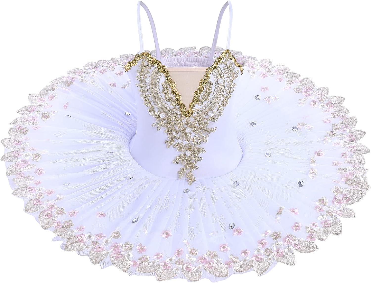 YIZYIF Kids Girls Camisole Skirted Leotard Shiny Ballet Dance Dress