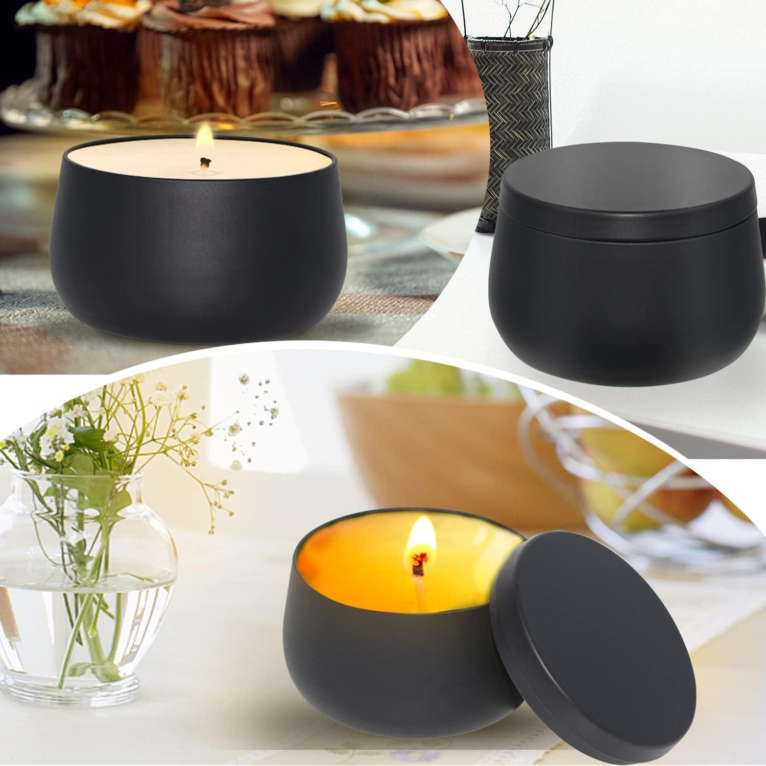 24 Pieces 4 oz Black Candle Tins,4oz Candle Jars Candle Containers with  Lids, 4 oz, for Candles Making, Arts & Crafts, Storage, and Gifts (Black  24PCS)