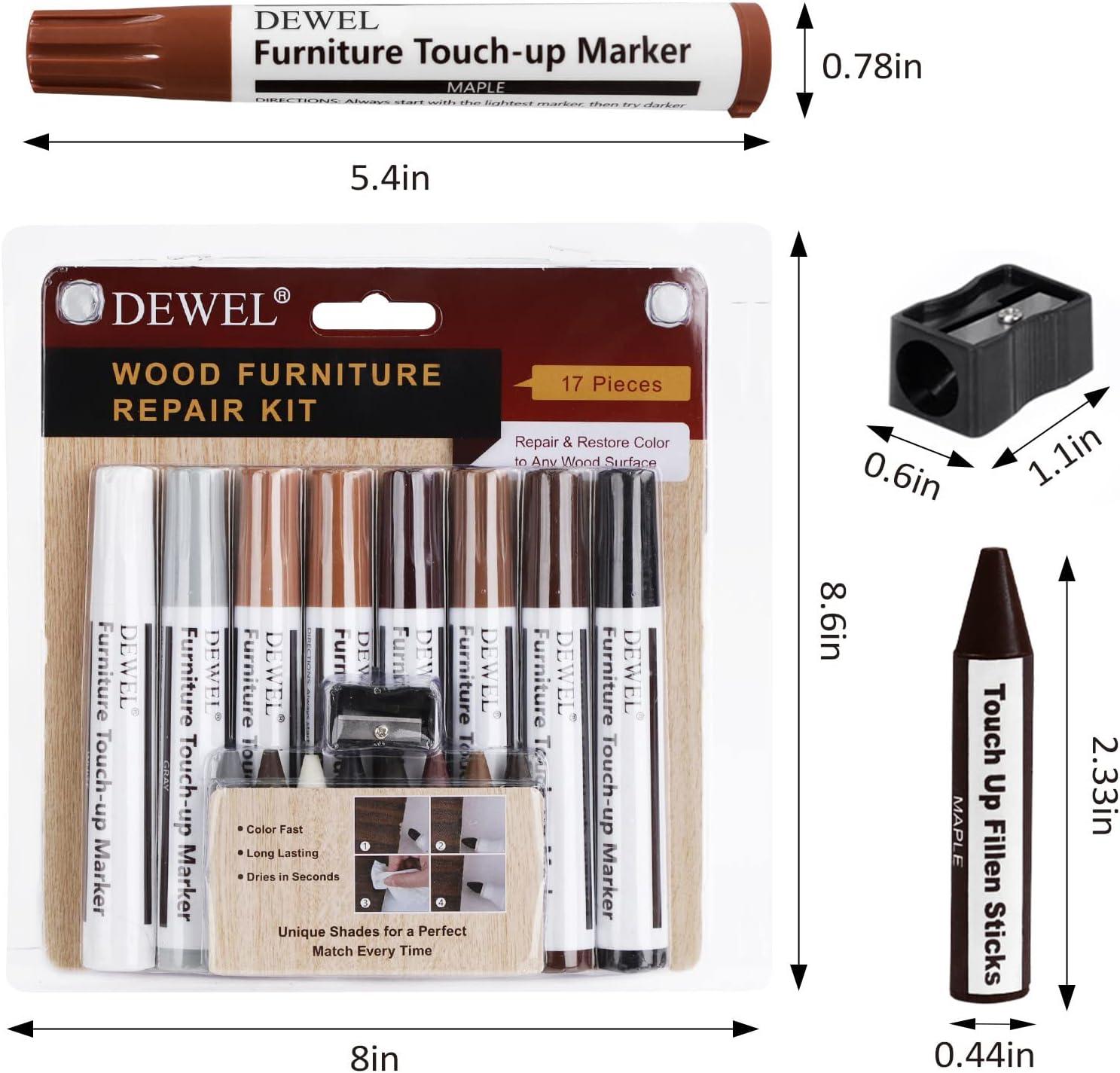 DEWEL Wood Furniture Repair Kit, Wood Floor Scratch Repair Kit, Upgrade 12  Colors Furniture Touch Up Markers and Fillers for Stains, Scratches,  Floors, Tables, Bedposts - Yahoo Shopping
