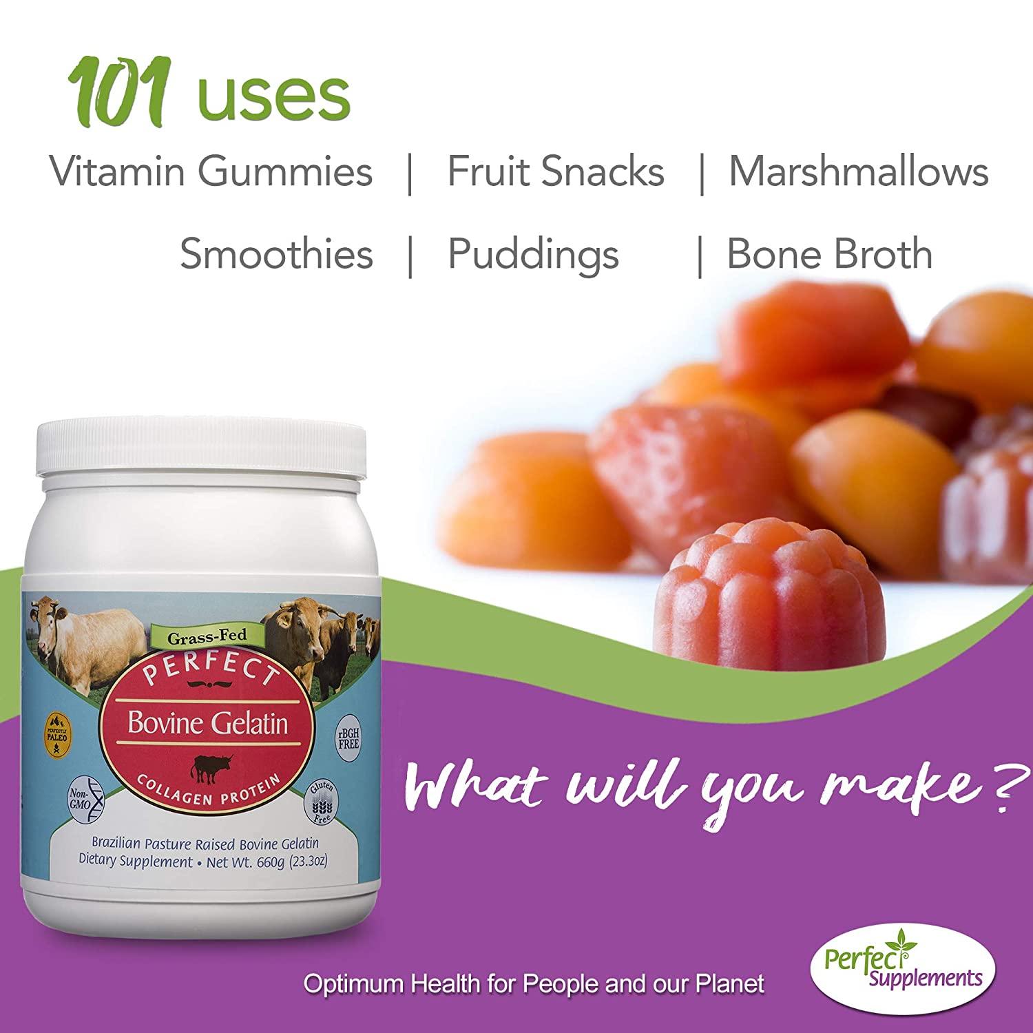 Perfect Bovine Gelatin 100 Grass Fed Beef Gelatin Powder (Cooked