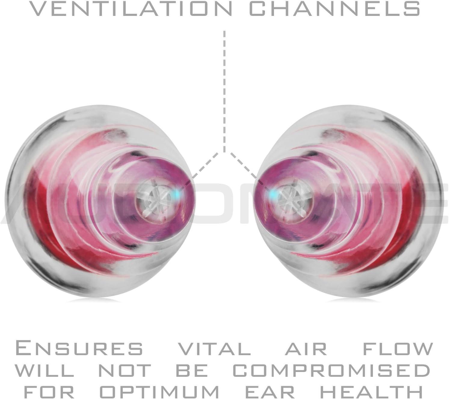 Audiomate HighFidelity Earplugs with Metal Keychain Carry Case and 2