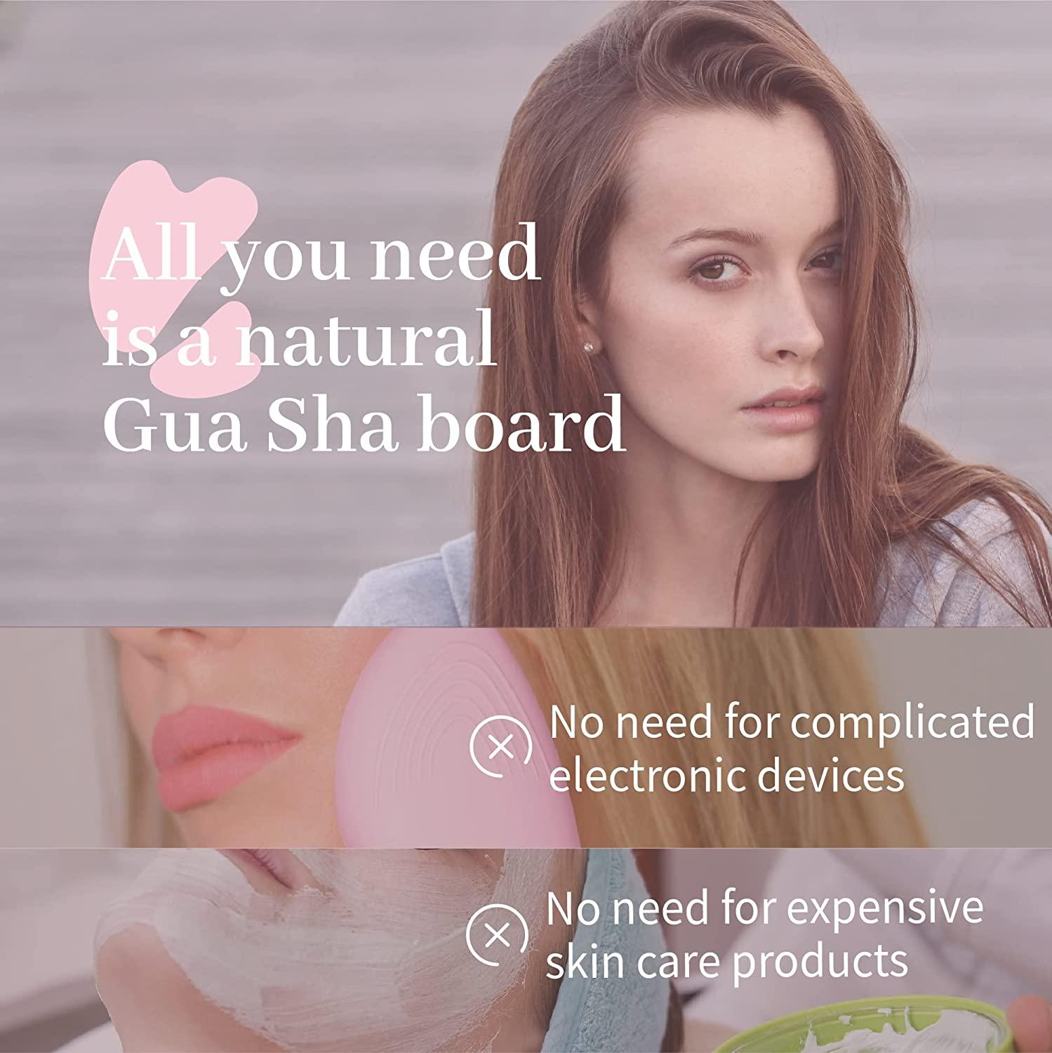 Natural Jade Stone Gua Sha Facial Tool for SPA Acupuncture Therapy Pink