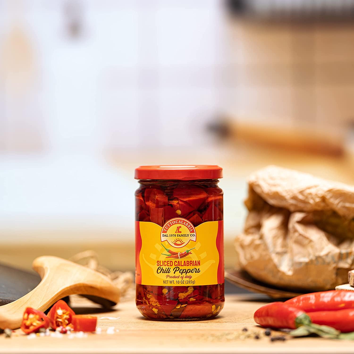 TuttoCalabria Sliced Calabrian Chili Peppers 10 oz (290 g) All Natural