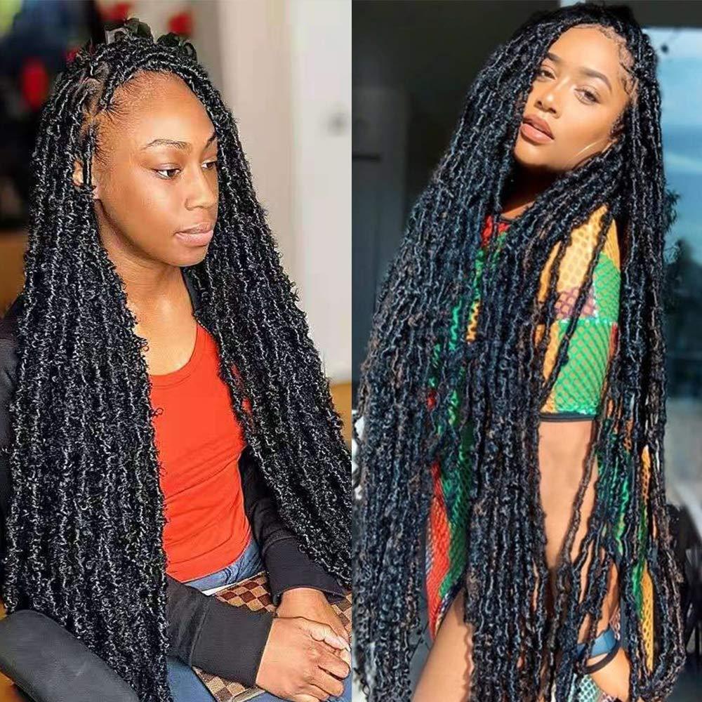 5 Packs 36 Inch Butterfly Locs Crochet Hair Distressed Faux Locs Crochet  Hair for Black Women Pre looped Natural Messy Butterfly Boho Locs  Pre-twisted Braids(36