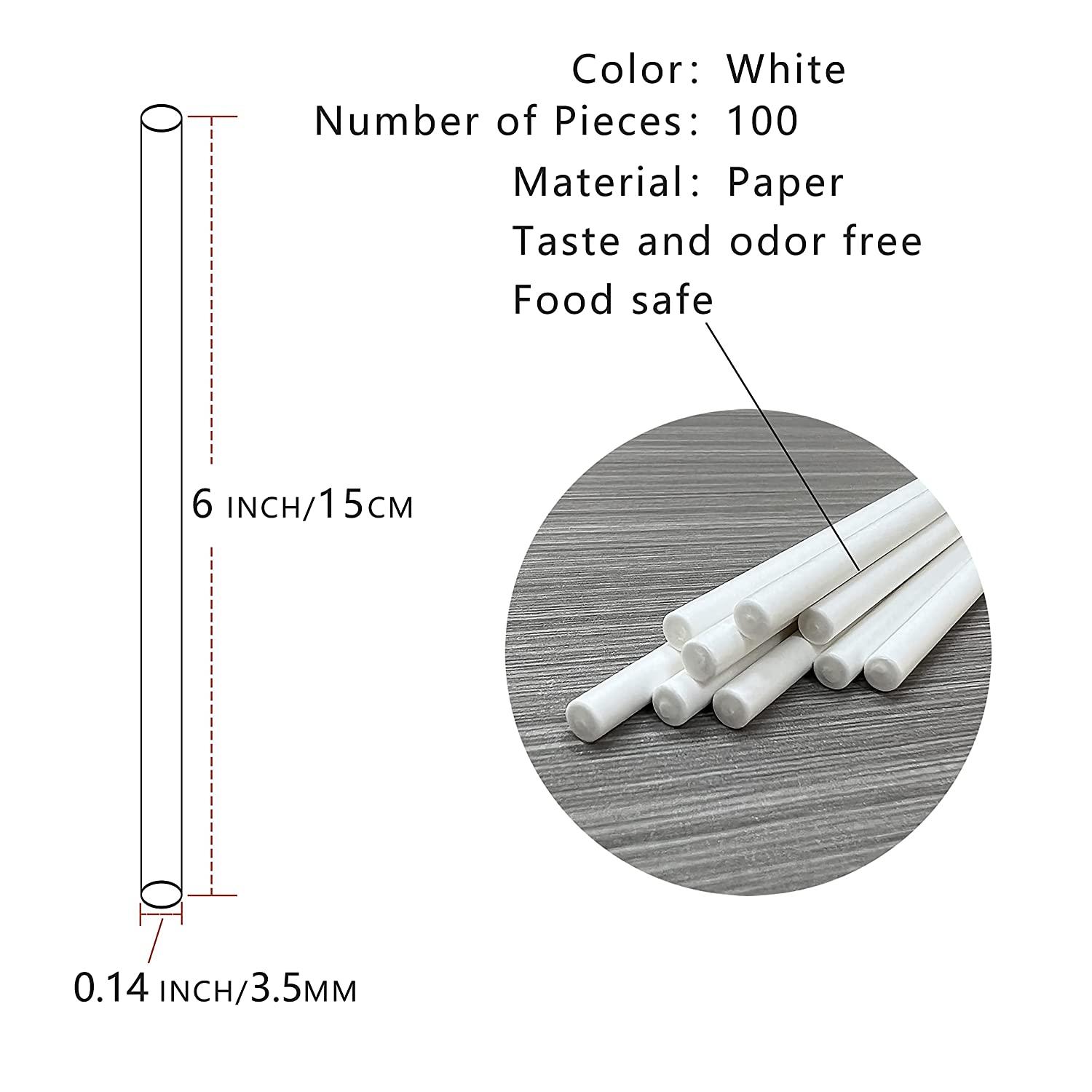 Cake Pop Sticks and Wrappers, Including 100 Pcs 6-Inch Paper
