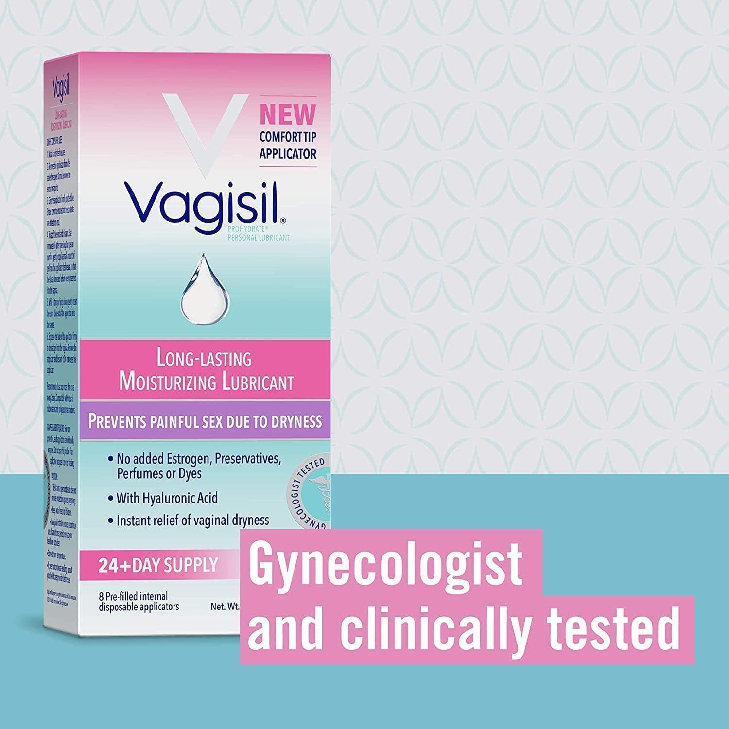 Vagisil Prohydrate Internal Vaginal Moisturizer Gel & Lubricant for Women -  Gynecologist Tested - 8 Count | Buy Now with Express International Delivery 