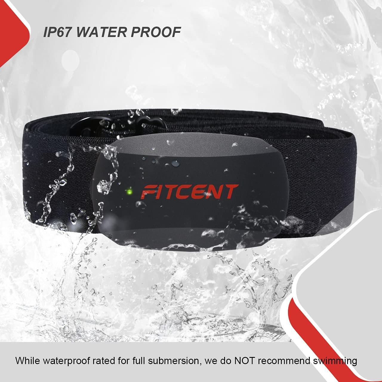 FITCENT Heart Rate Monitor Chest Strap, Bluetooth ANT+ HR Sensor for