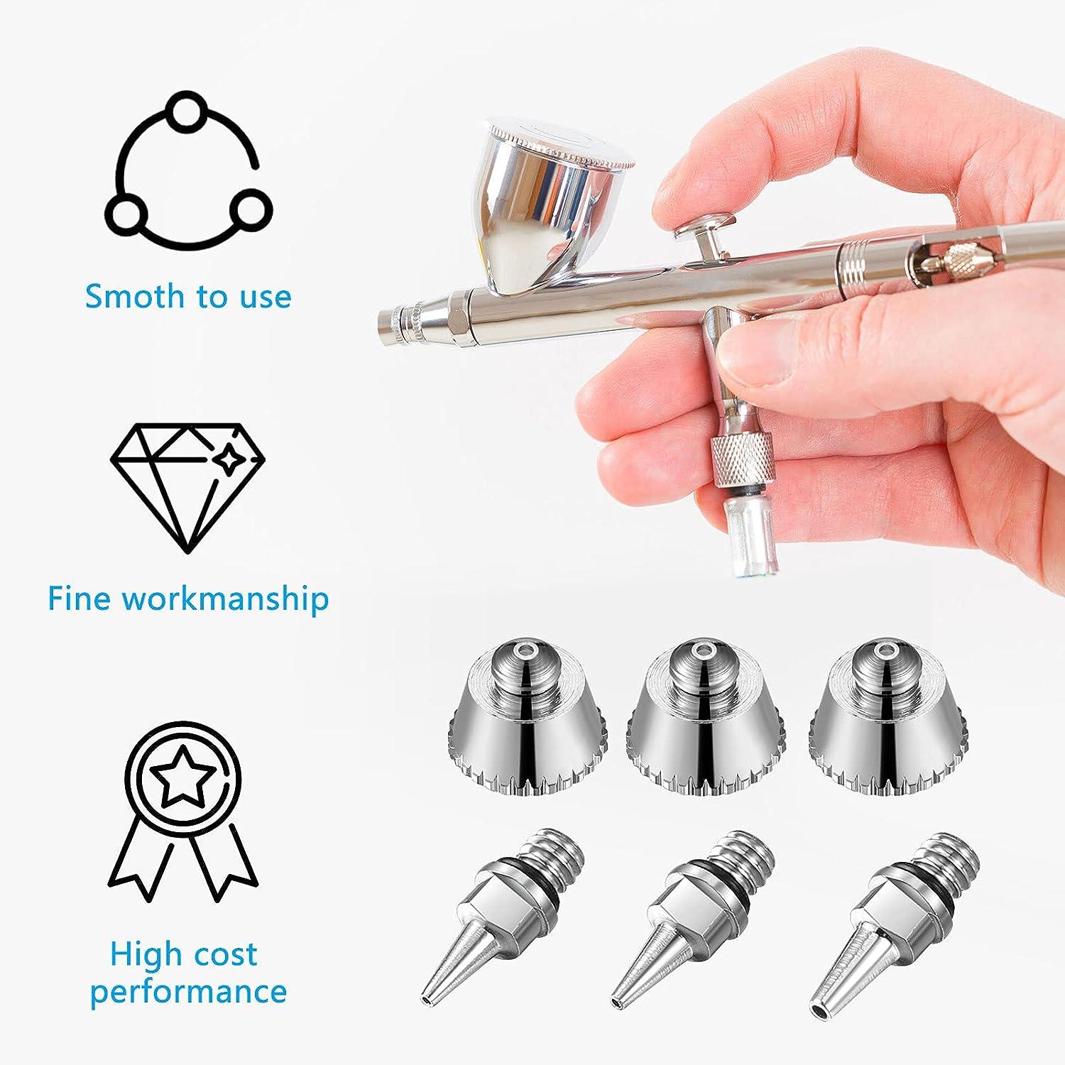 21 Pieces Airbrush Nozzle Cap Kit Airbrush Needle Replacement Parts  Airbrush Needles with Wrench and Airbrush Cleaning Kit Replacement Part for  Airbrush Sprayer Accessories 0.2/0.3/0.5 mm
