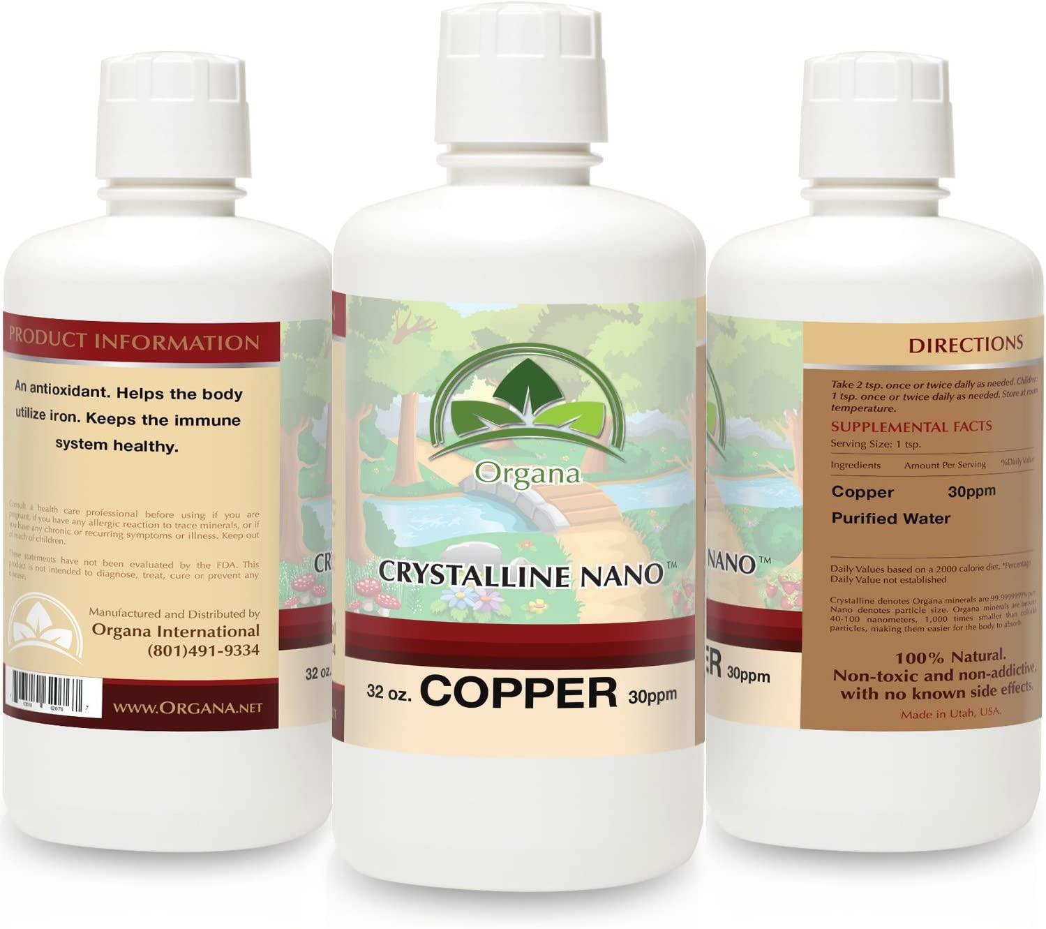 Organa Pure Crystalline Liquid Copper Supplement 30 PPM Colloidal
