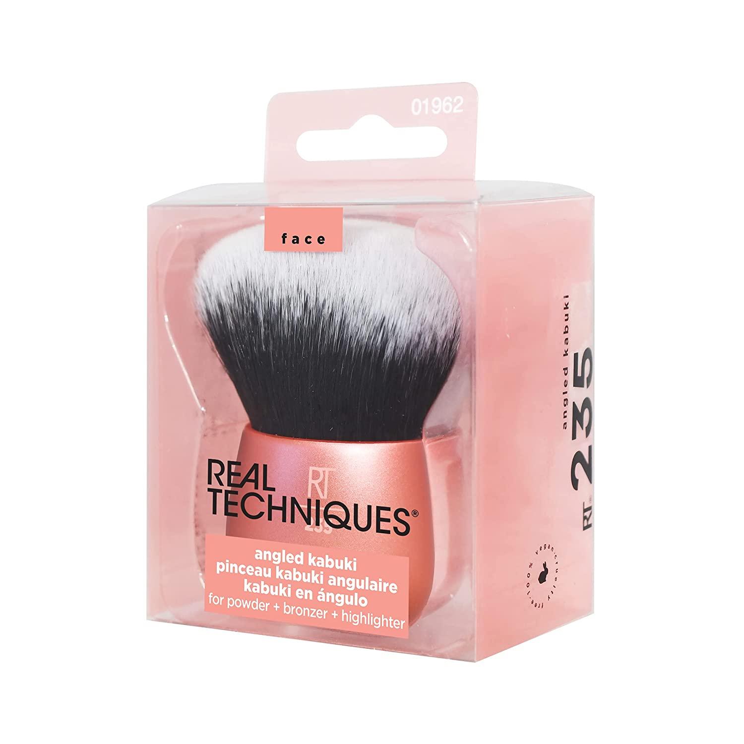 Real Techniques Angled Kabuki Brush, Handless Makeup Blender, Aluminum