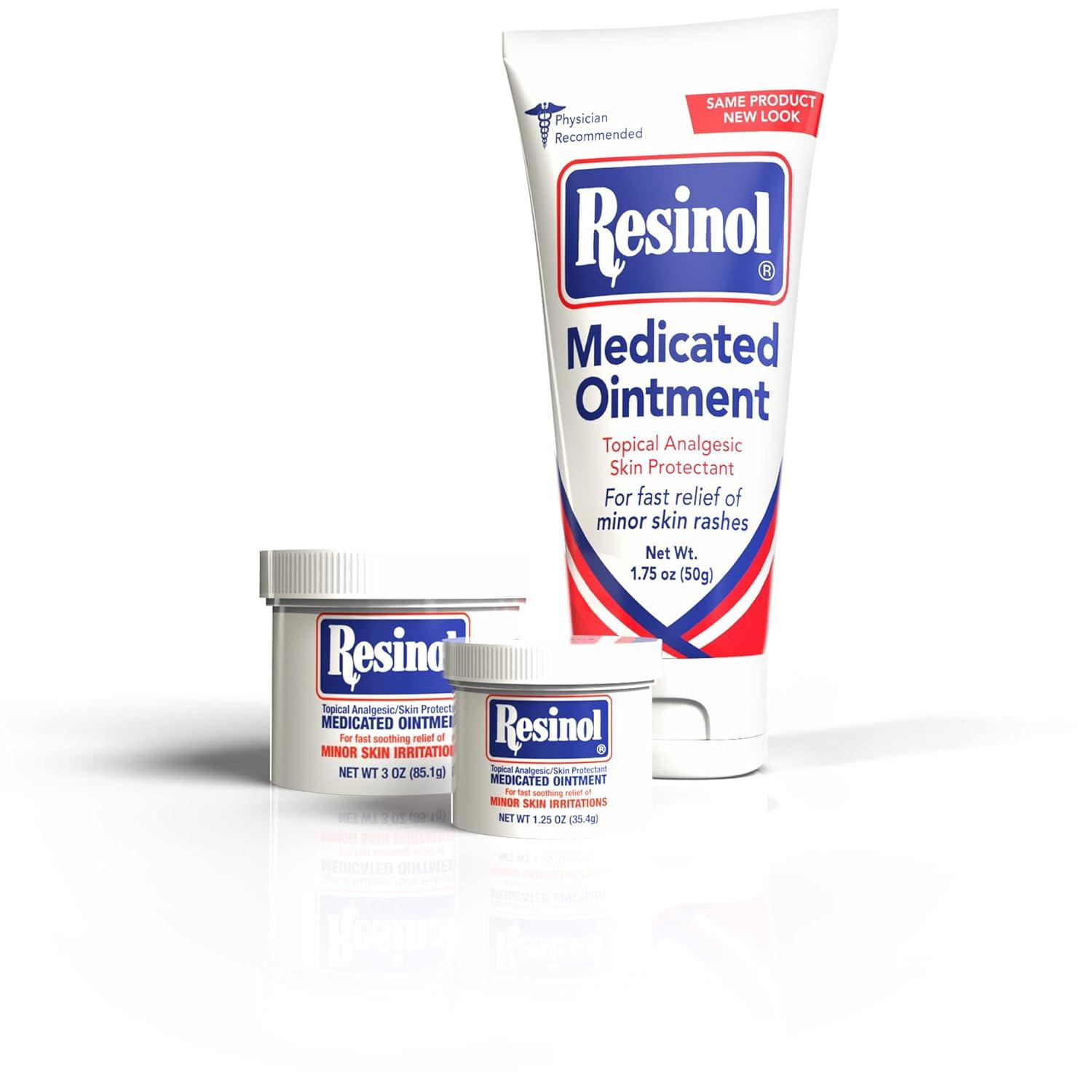 Resinol Medicated Ointment with Zinc Oxide for Pain Relief & Protection