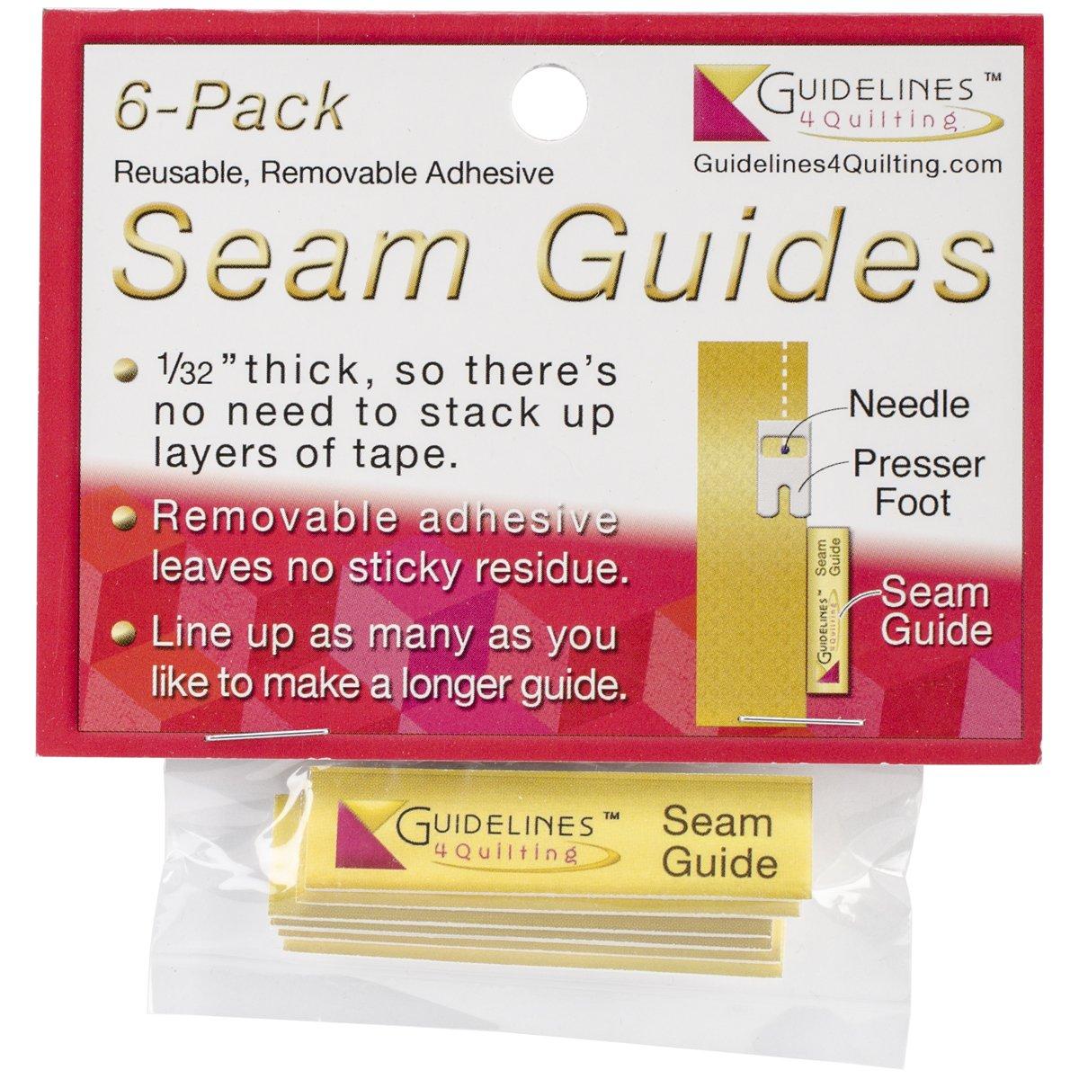 Guidelines4quilting - 6-Pack Seam Guides x 2 x 1/32 - Peel & Stick