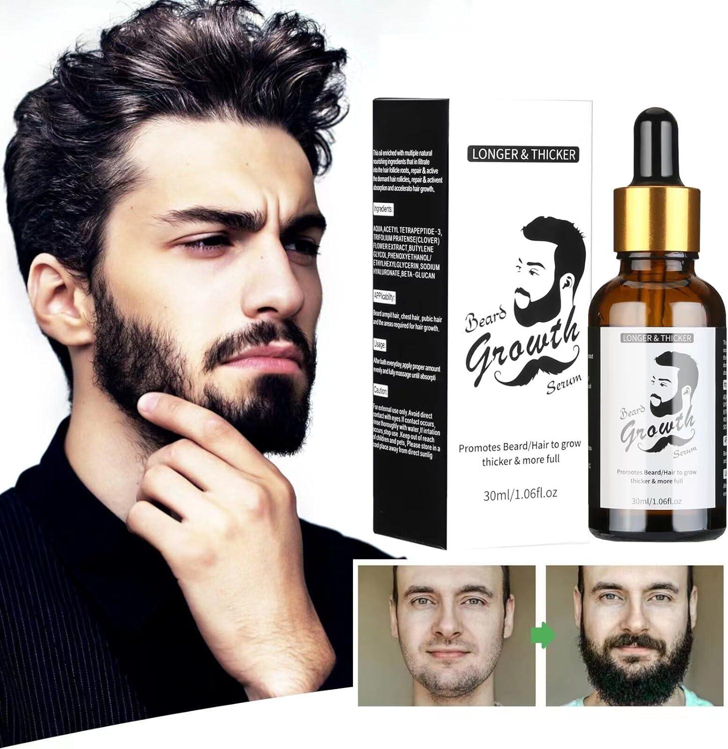 Beard Growth Serum Kit Beard Derma Roller Kit for Men Patchy Facial