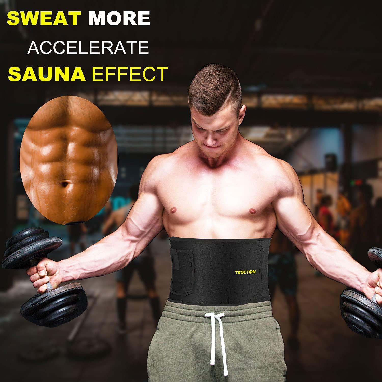 Waist Trimmer for Men and Women Waist Trainer Belt Easy to Clean Weight  Loss Sweatband Slim Body Sauna Suit Sweat Harder Black Medium