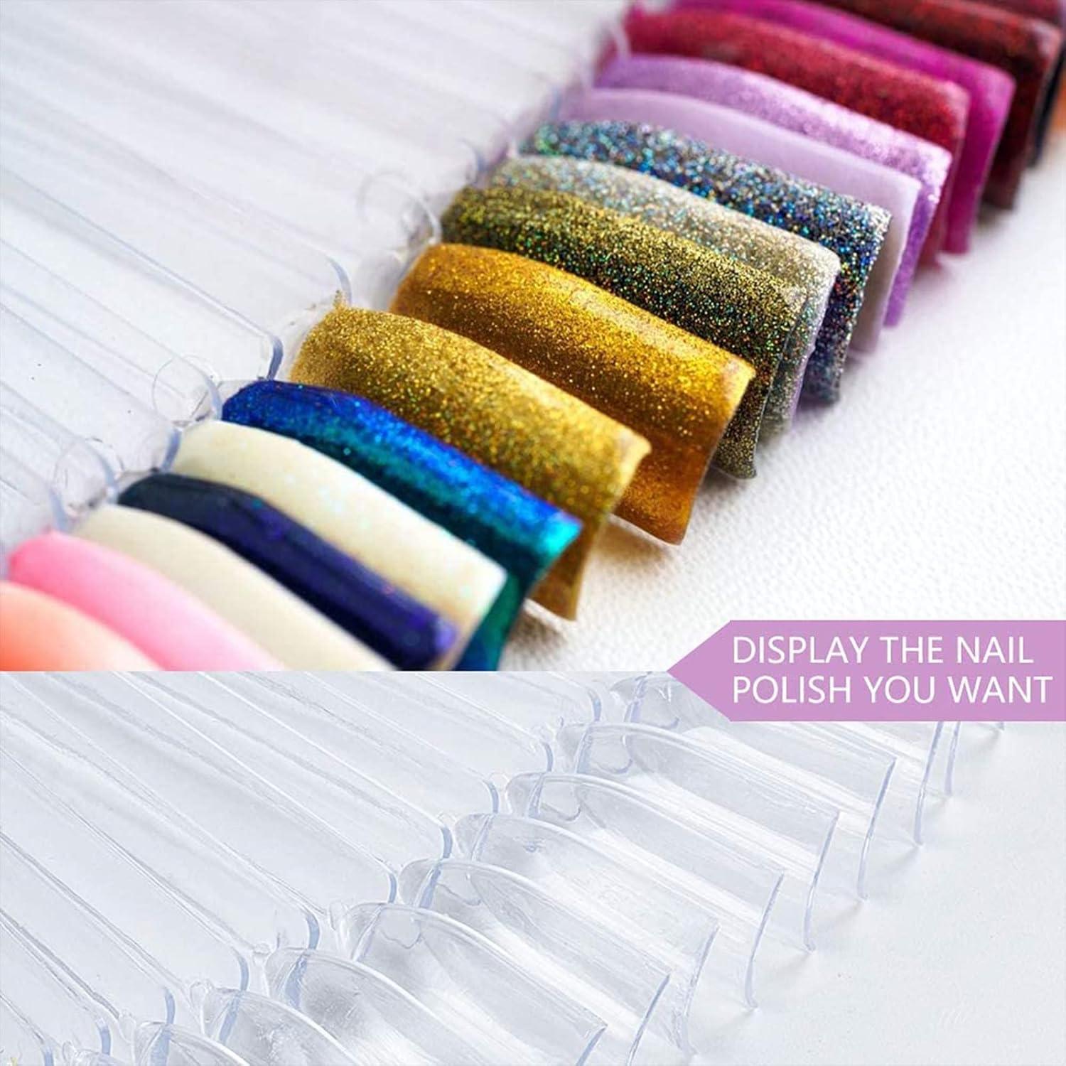 100 Pieces Nail Display Tips - Transparent Nail Swatches with Number ...