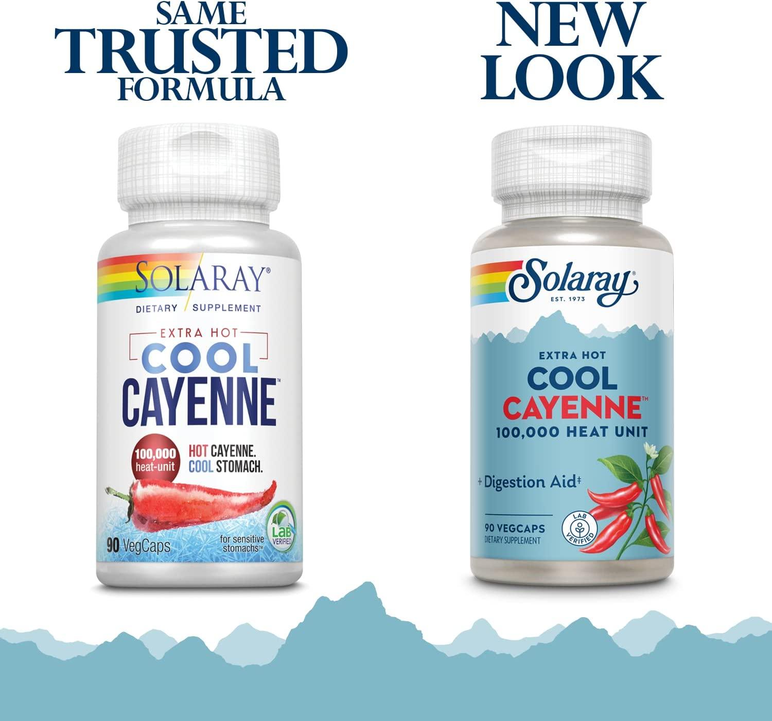 Solaray Extra Hot Cool Cayenne 100,000 HU Healthy Digestion