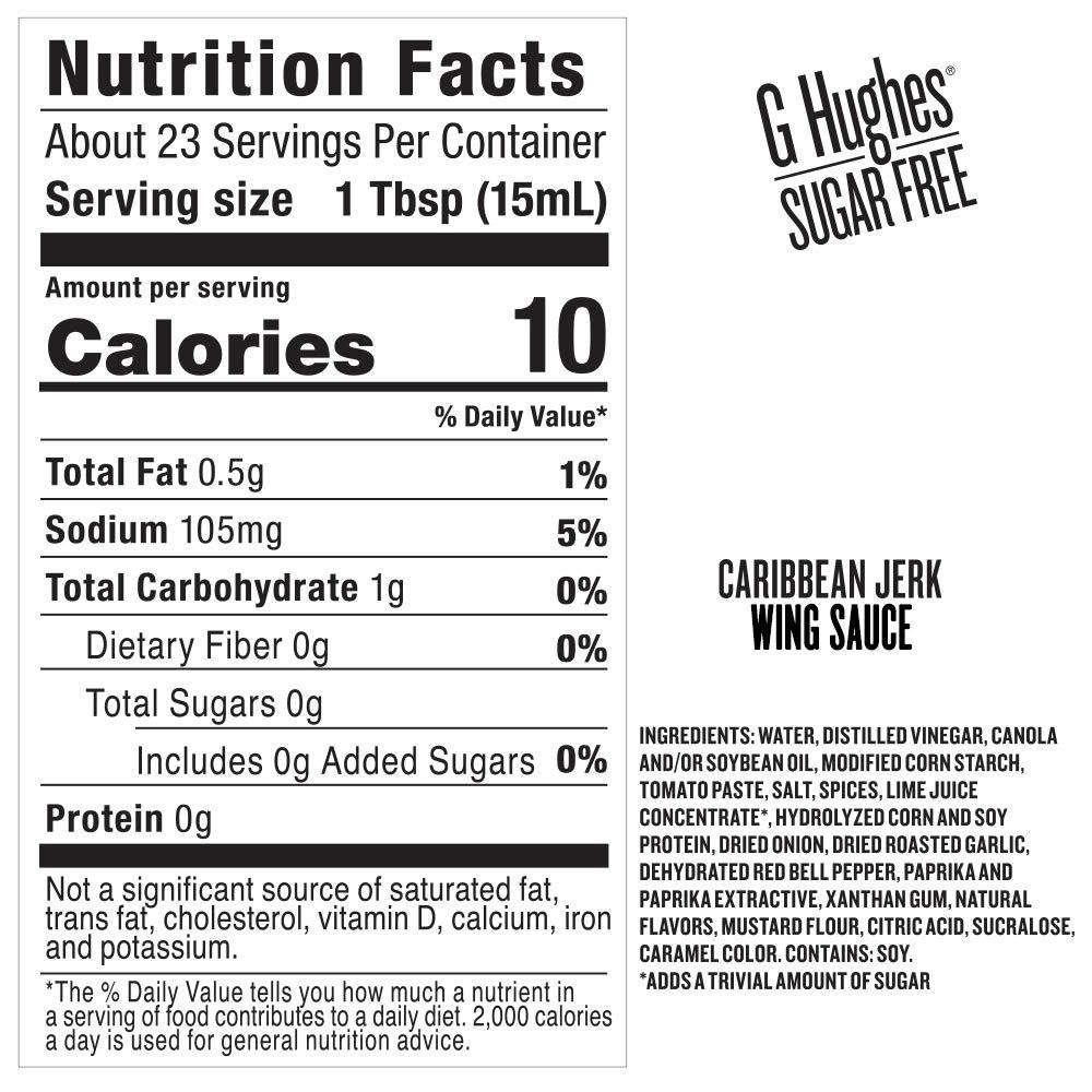 G Hughes Sugar Free Caribbean Jerk Wing Sauce (3 pack) Jerk Sauce