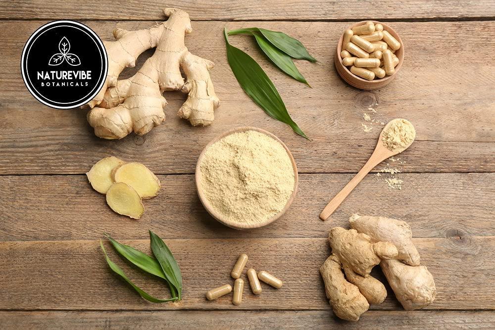 Organic Ginger Capsules 180 Veg Capsules Naturevibe Botanicals Supports Digestion & Boosts