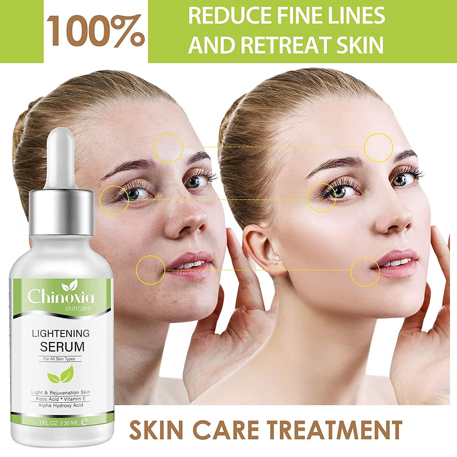 Skin Brightening Serum with Kojic Acid Dark Spot Corrector for Face