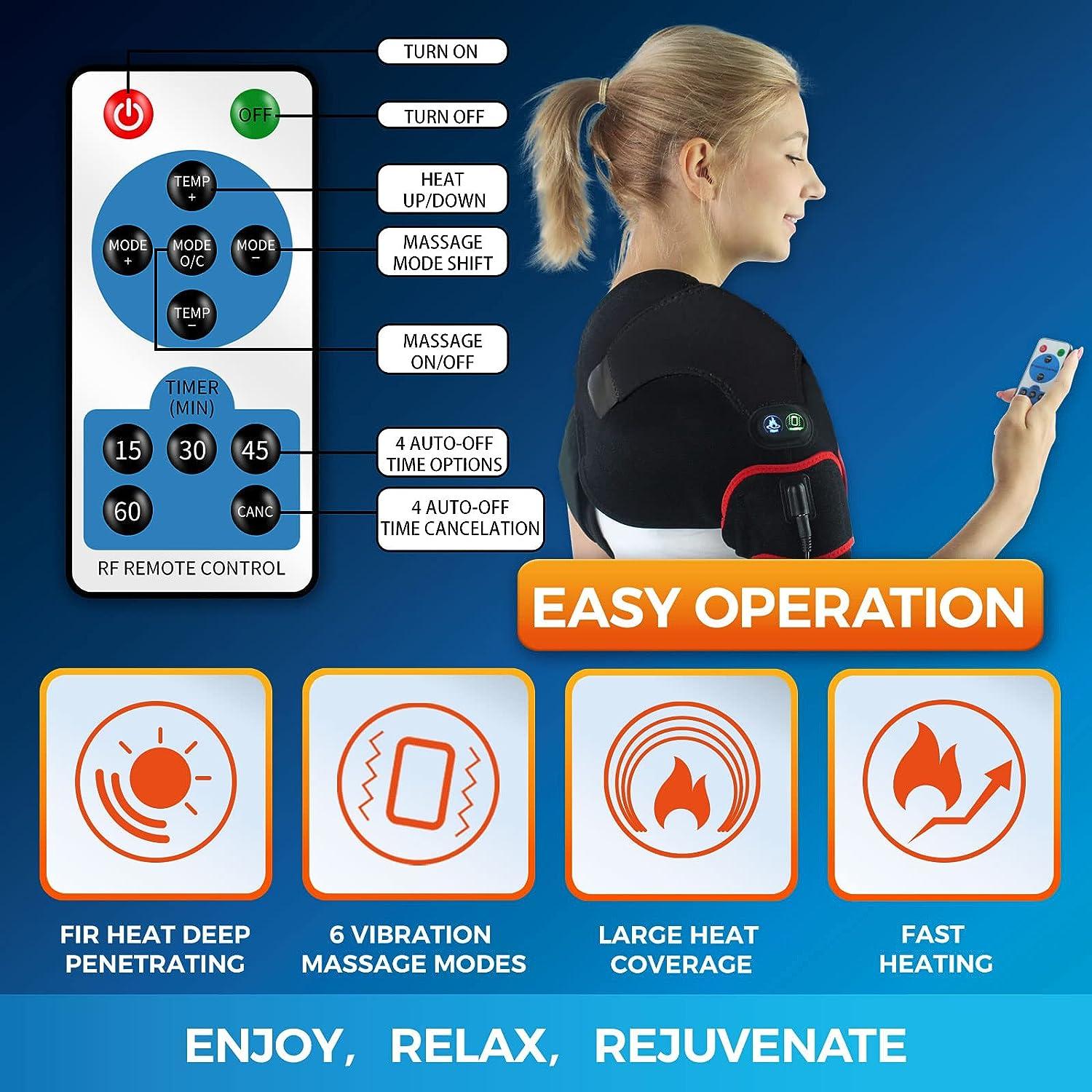 CHEROO Shoulder Heating Pad with Vibration Massager - Auto Shut Off Heated Brace Wrap for Rotator Cuff - Small/Medium/Large Sizes Available | Buy Now with Express International Delivery | GoSupps.com CHEROO Shoulder Heating Pad with Vibration Massager - Auto Shut Off Heated Brace Wrap for Rotator Cuff - Small/Medium/Large Sizes Available | Buy Now with Express International Delivery | GoSupps.com