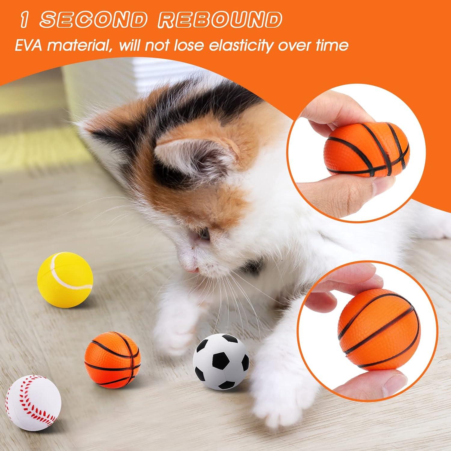 TIESOME Quiet Foam Cat Toy Balls 12PCS 4 CM Large Sponge Cat Ball Soft Cat  Soccer Ball Playset Interactive Cat Toys Cat Exercise Toy Balls Pet Sports Ball  for Cat Kitten |