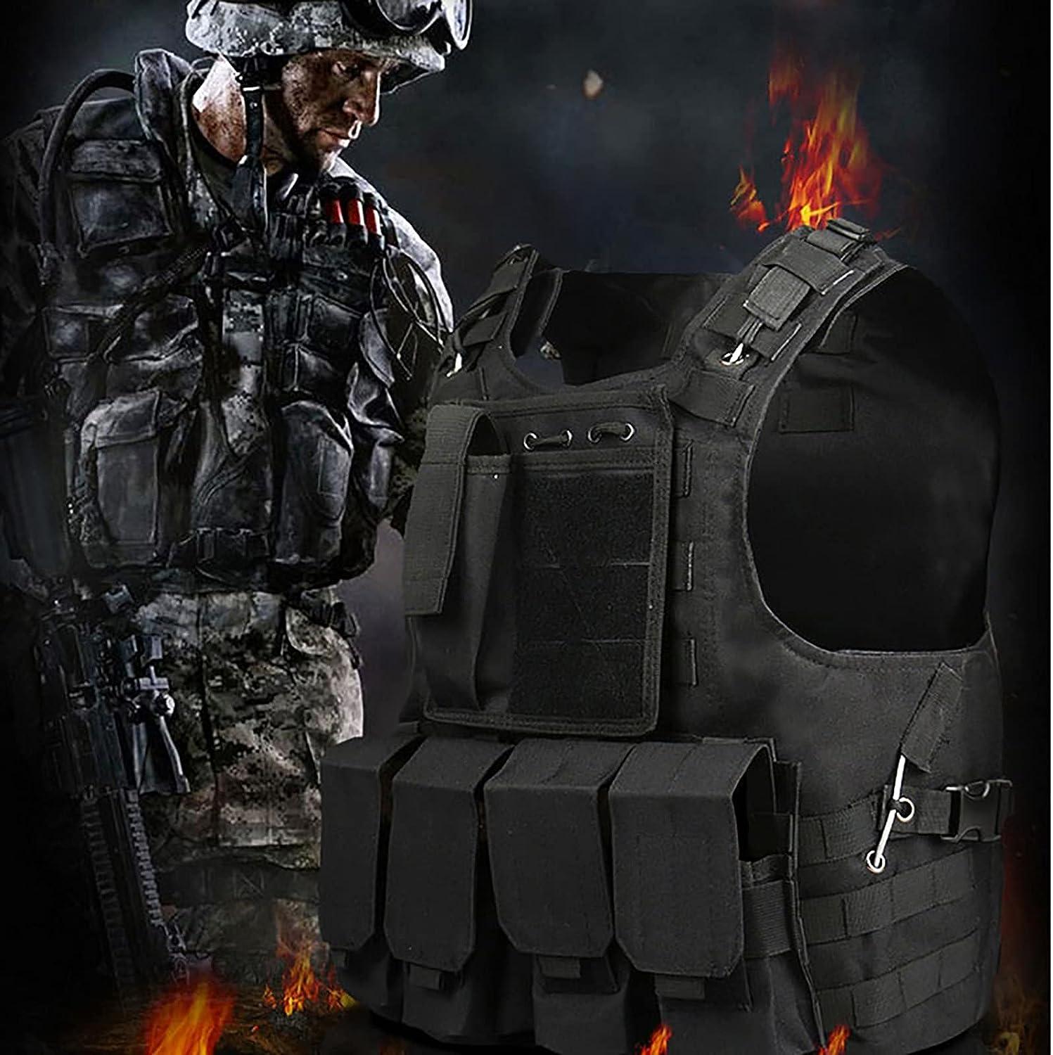 U.S Tactical Vest Military Airsoft Hunting Combat Training Gear Paint Ball  Black