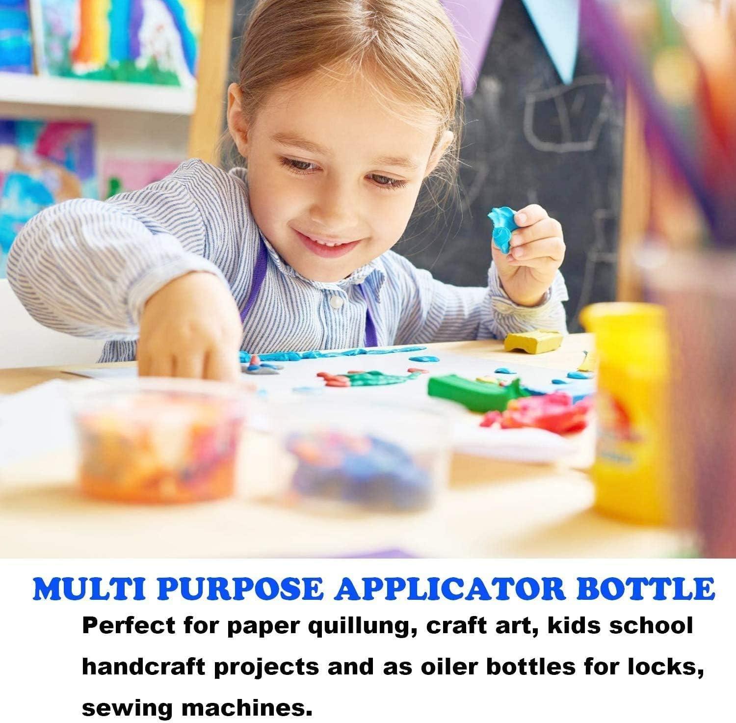 1oz Needle Tip Glue Bottle Set 12pc Plastic Dropper Bottles with Mini Funnel Ideal for DIY