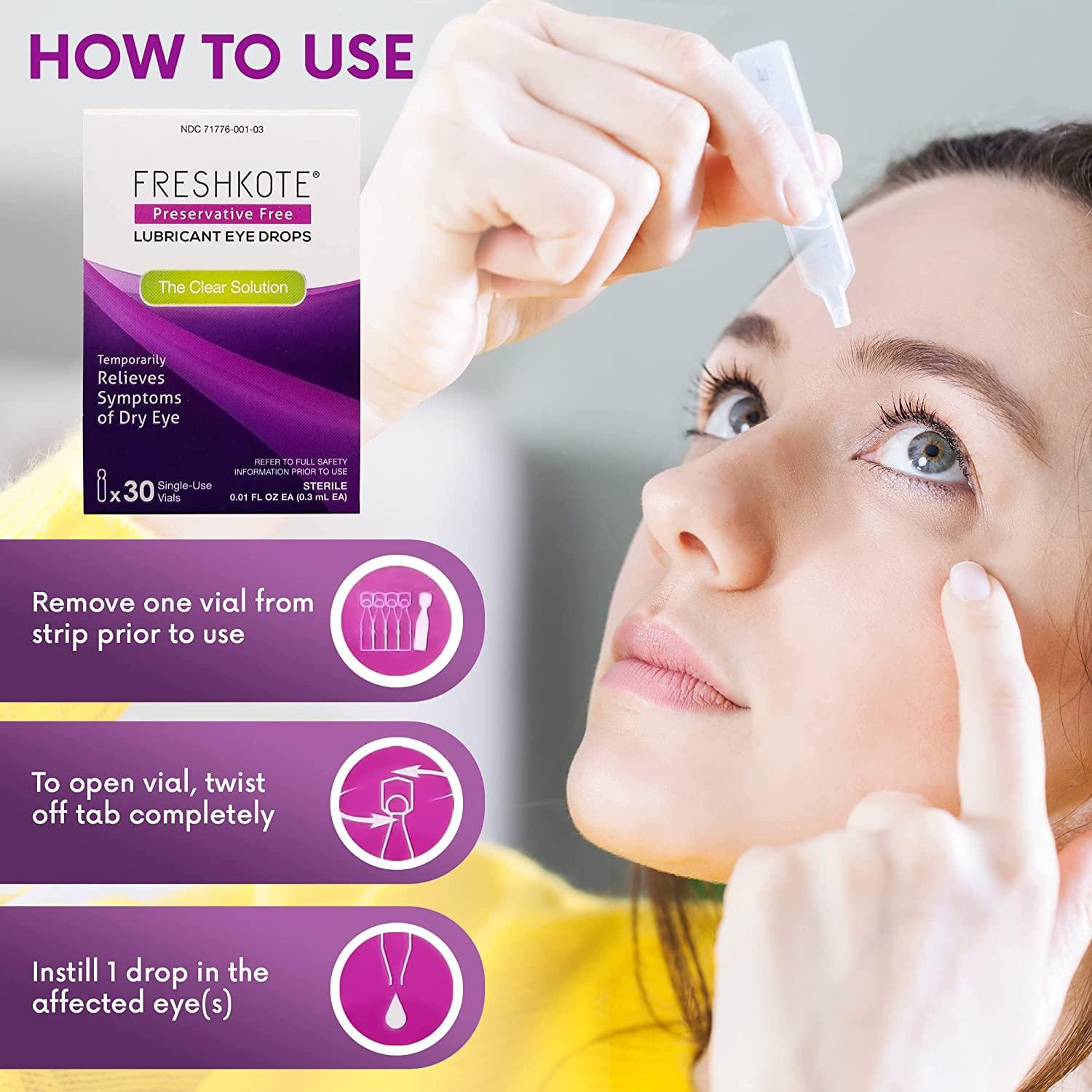 FRESHKOTE Preservative Free Lubricant Eye Drops 30 Single Use Vials