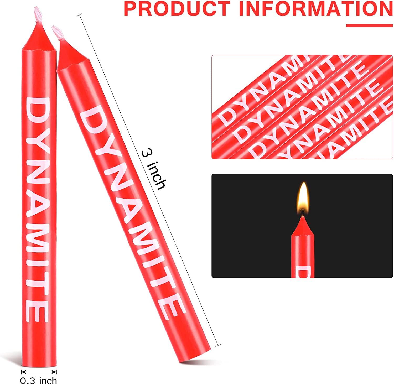 12 Pieces TNT Themed Birthday Candles Dynamite Birthday Candles TNT