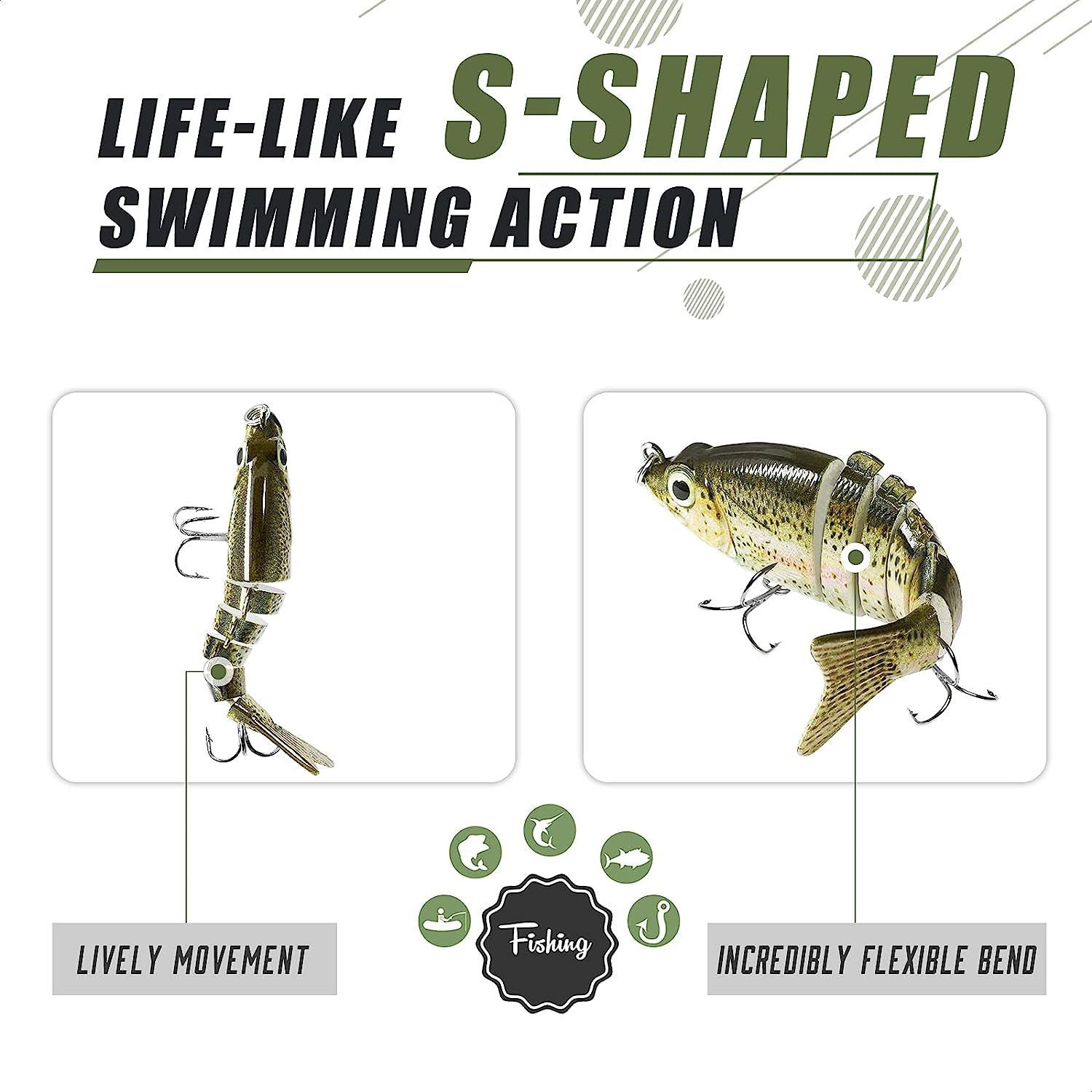  TRUSCEND Fishing Lures for Bass Trout Multi Jointed