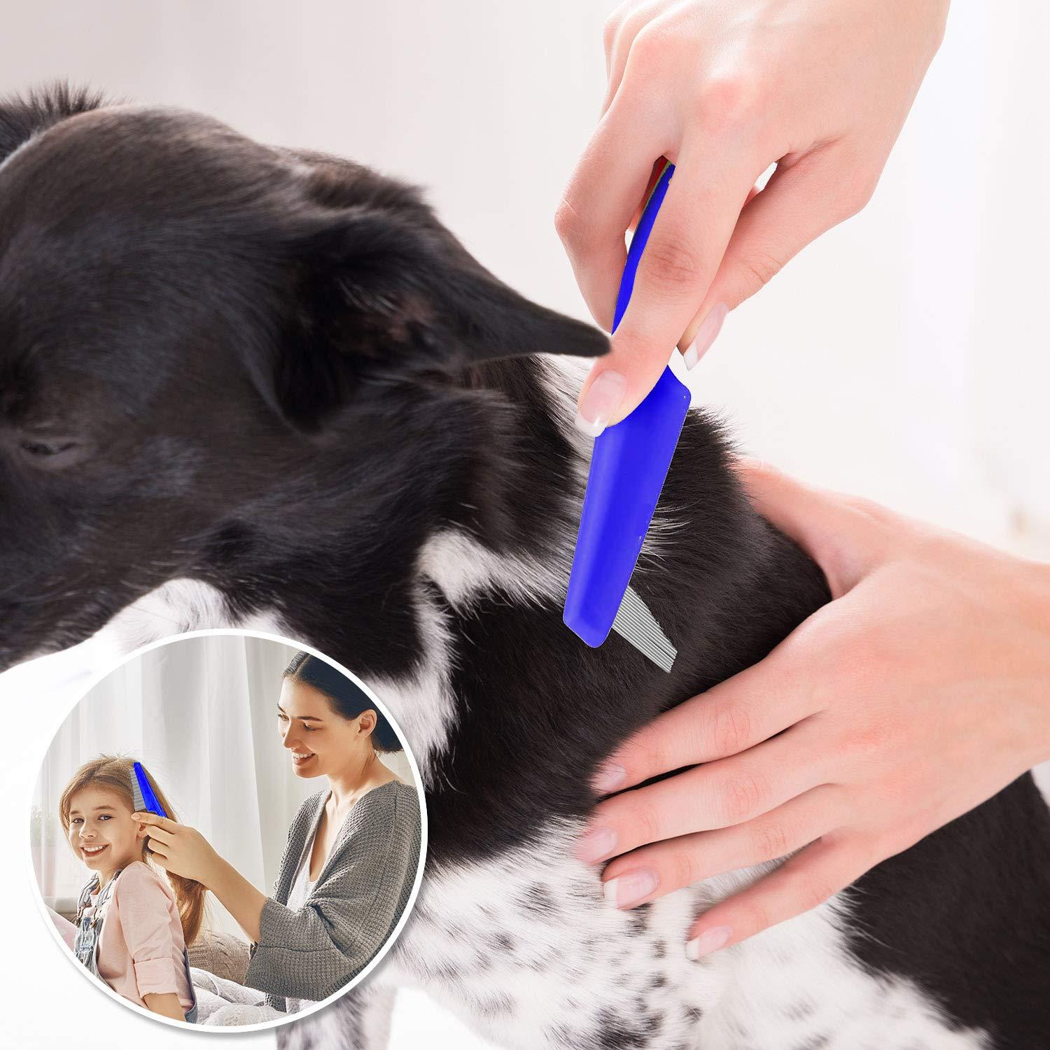 BENSEAO Flea Comb for Cats Dog Comb Lice Comb Metal Teeth Durable Tear