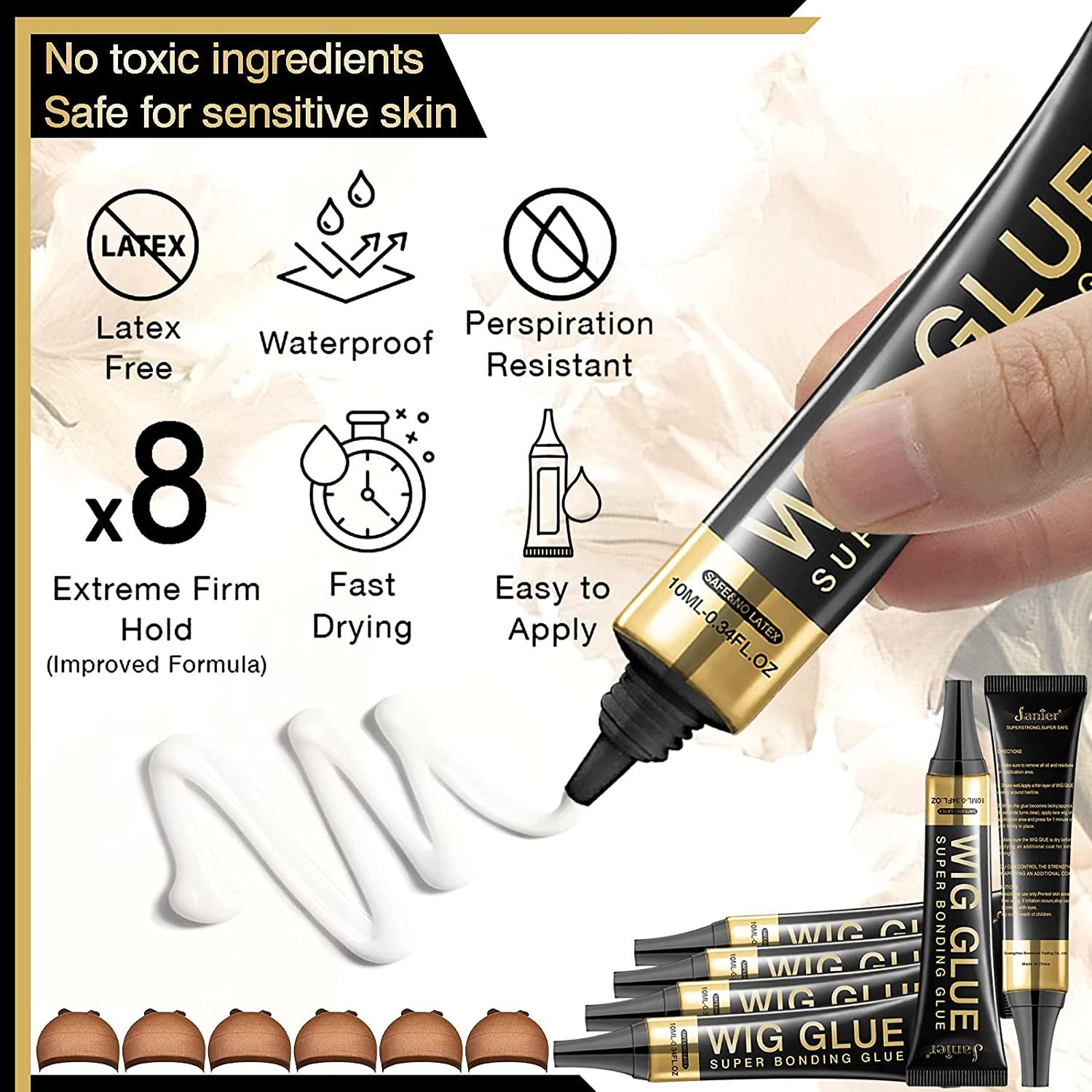 Janier Wig Glue,Lace Front Wig Glue Waterproof and Oil Lace Glue