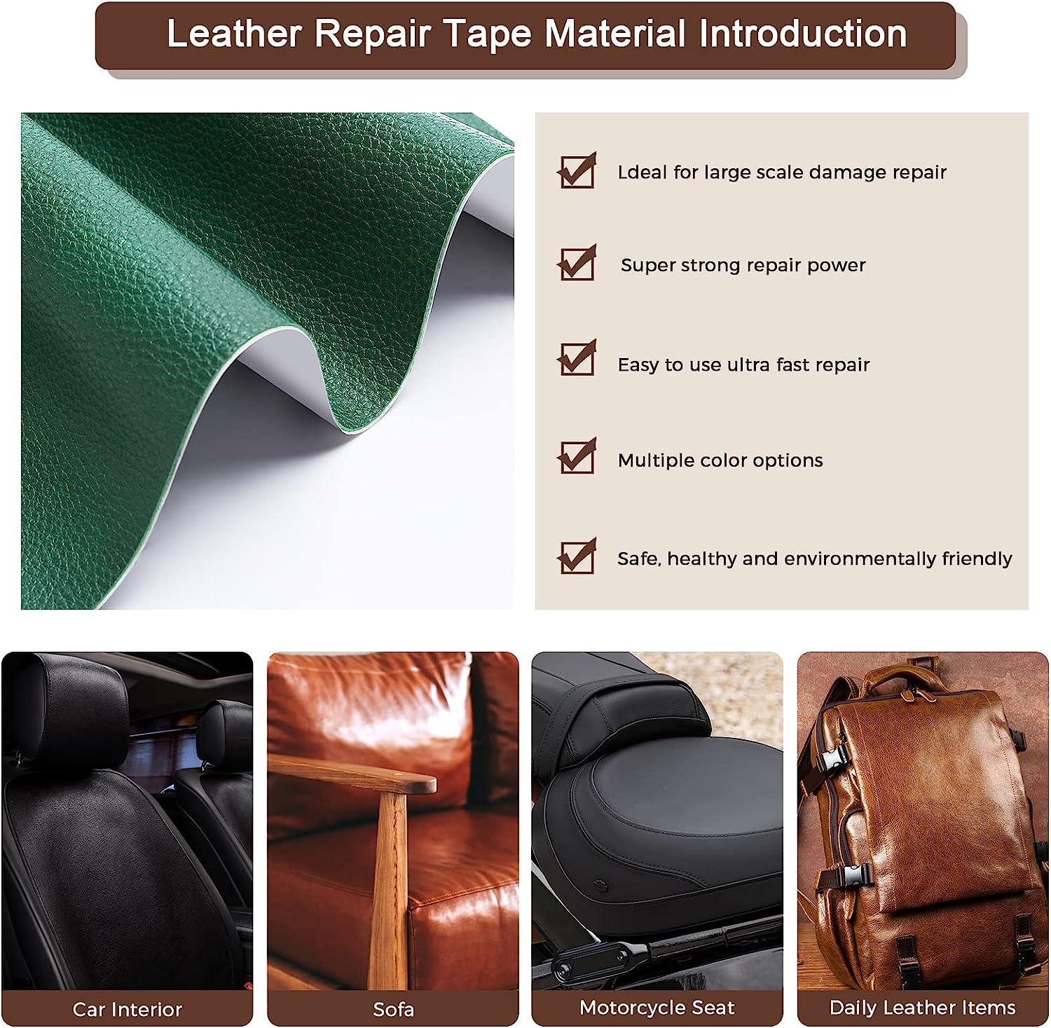 Sofa Leather Repair Patch Tape 15x60 Inch Self Adhesive Kit Khaki Color