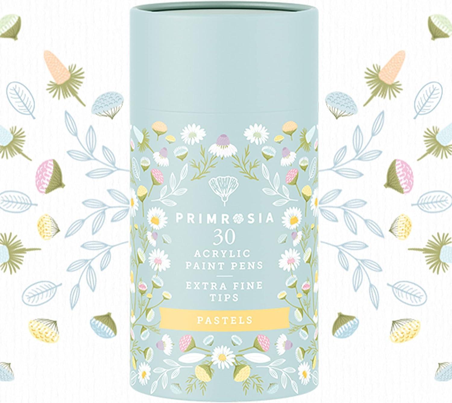 Primrosia 30 Pastel Acrylic Paint Pens Extra Fine Tip Marker Set. Art