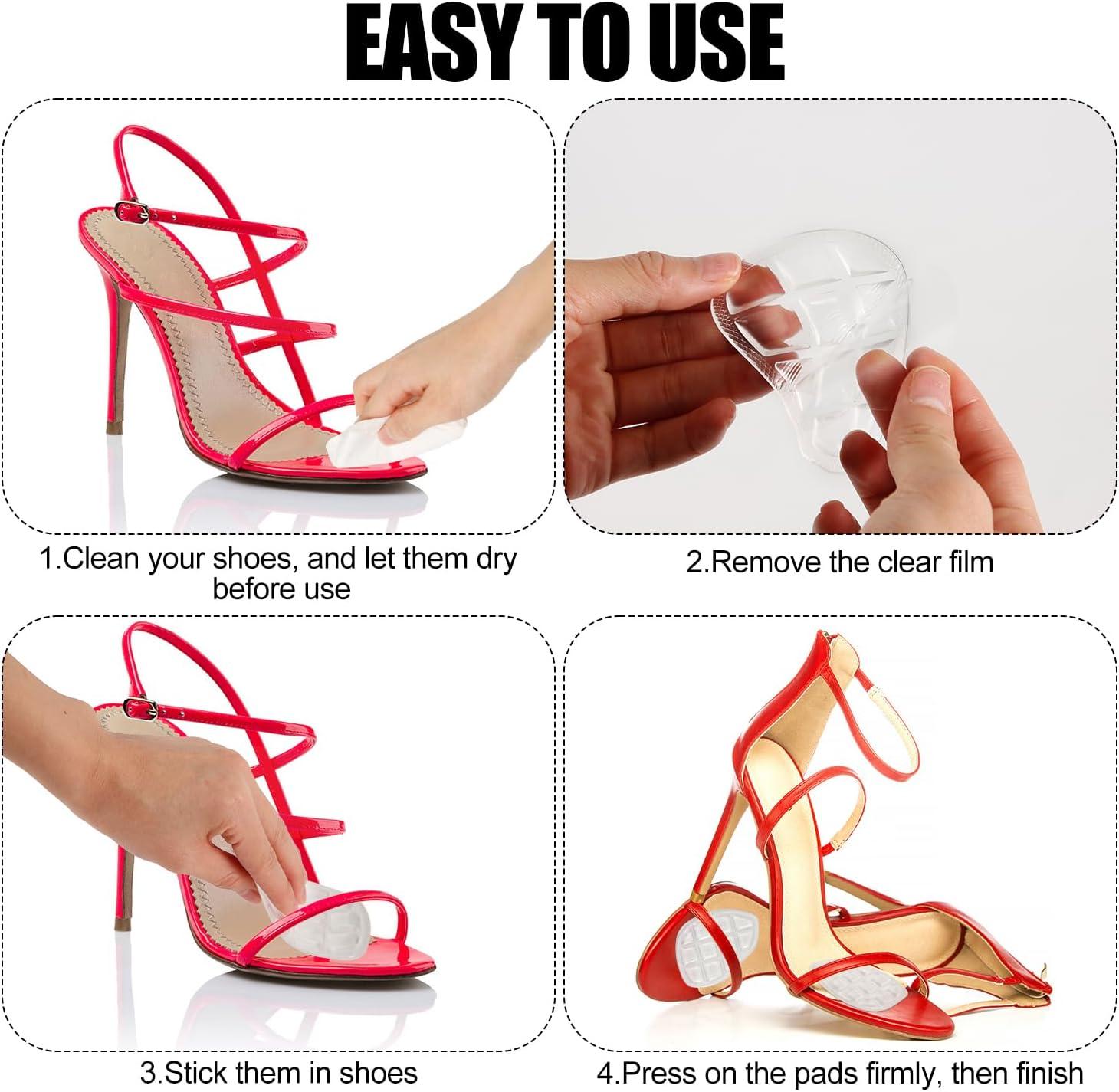 4 Pairs Forefoot Pads Metatarsal Pads Ball of Foot Cushions for High Heels AntiSlip Shoe