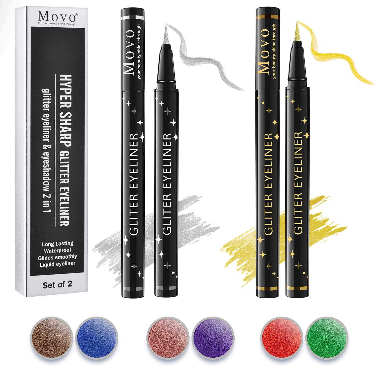 NewTech Colorful Glitter Liquid Eyeliner & Eyeshadow 2 in 1 Set of 2