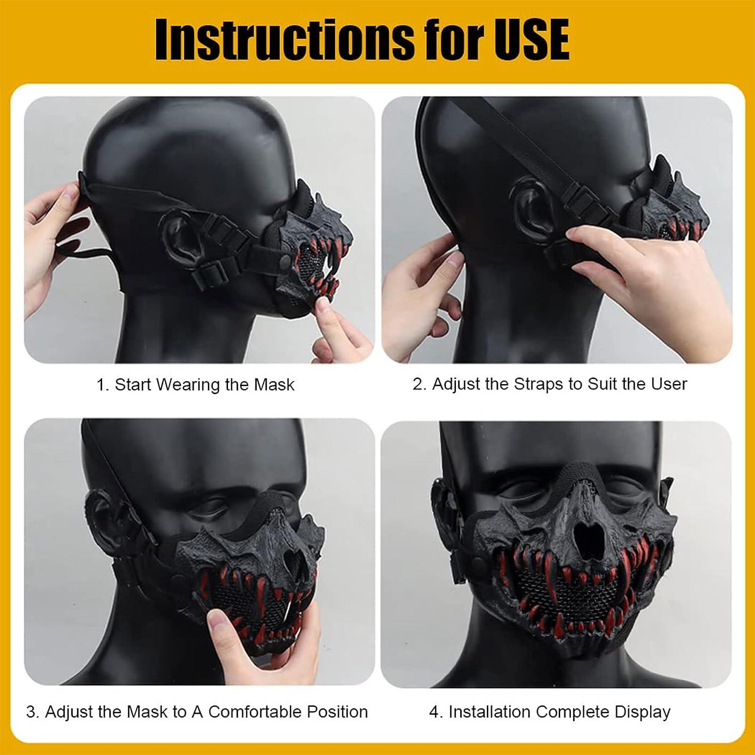 Super Durable Ghost Mask Eye Protection With Metal Mesh or 