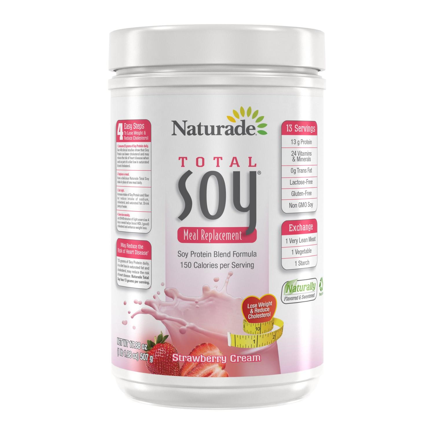Naturade Total Soy Meal Replacement Strawberry Cream 17.88 oz Healthy