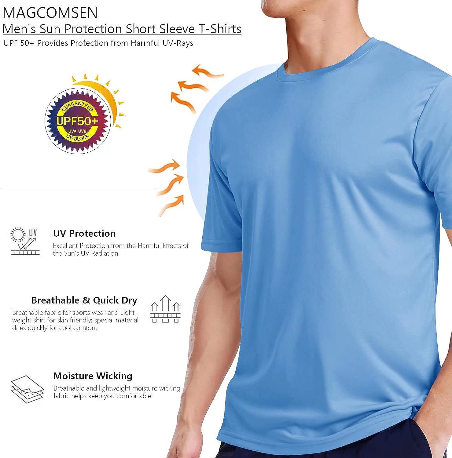 MAGCOMSEN Men's Short Sleeve T-Shirt Quick Dry UPF 50+ Athletic