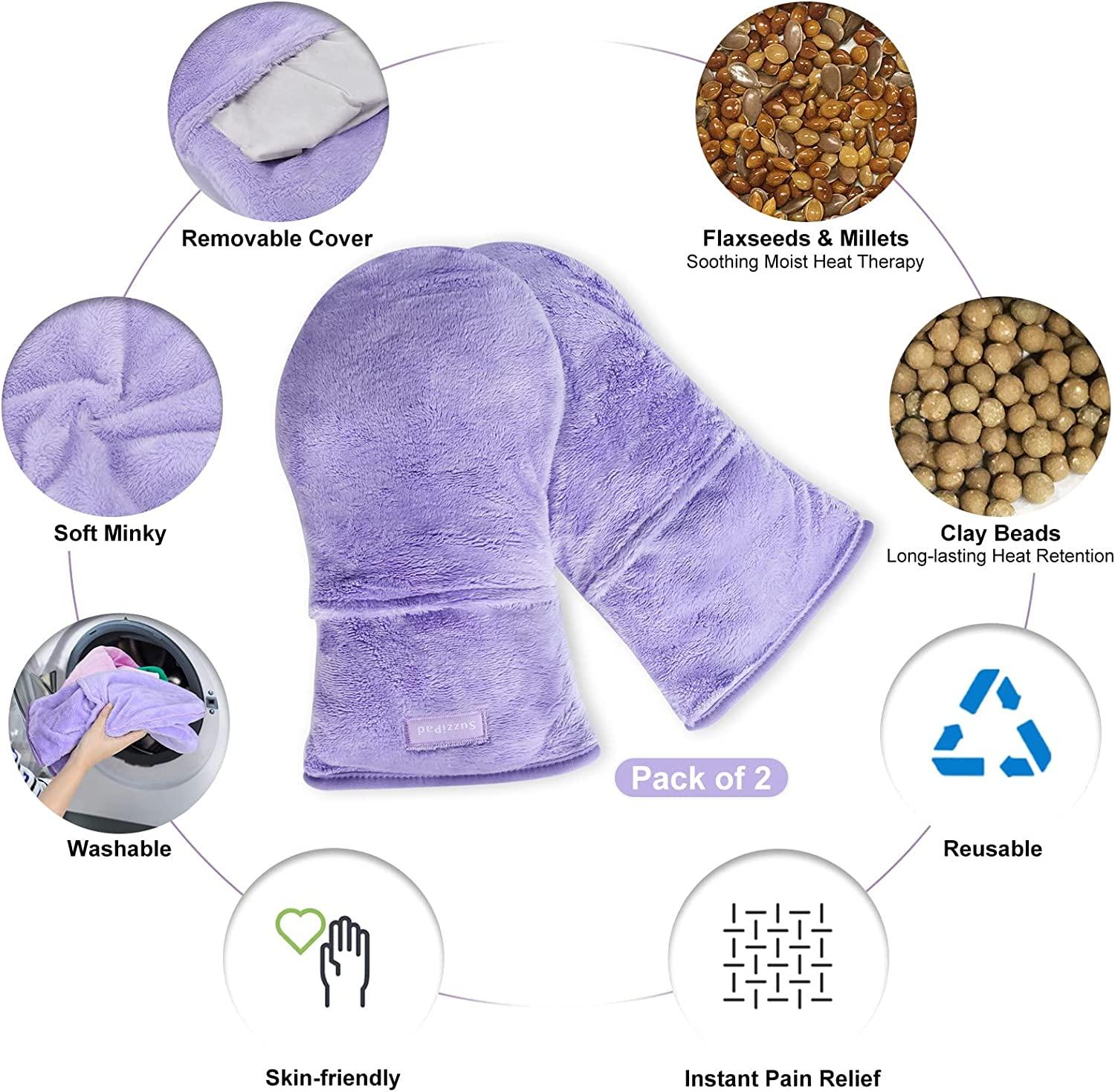SuzziPad Microwavable Arthritis Gloves with Eyes Mask, Heated Gloves