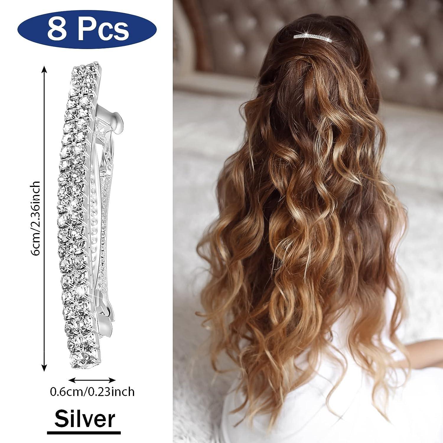 8 Hair Crystal Diamond Hair Gems Rhinestone Clip-in Extension
