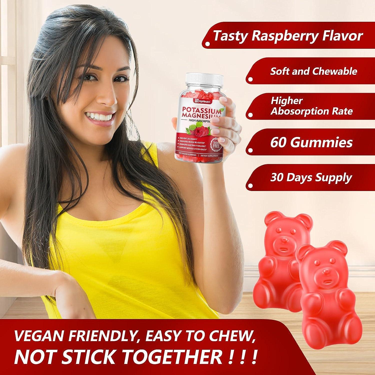 Potassium Magnesium Supplement Gummies for Adults Kids SugarFree