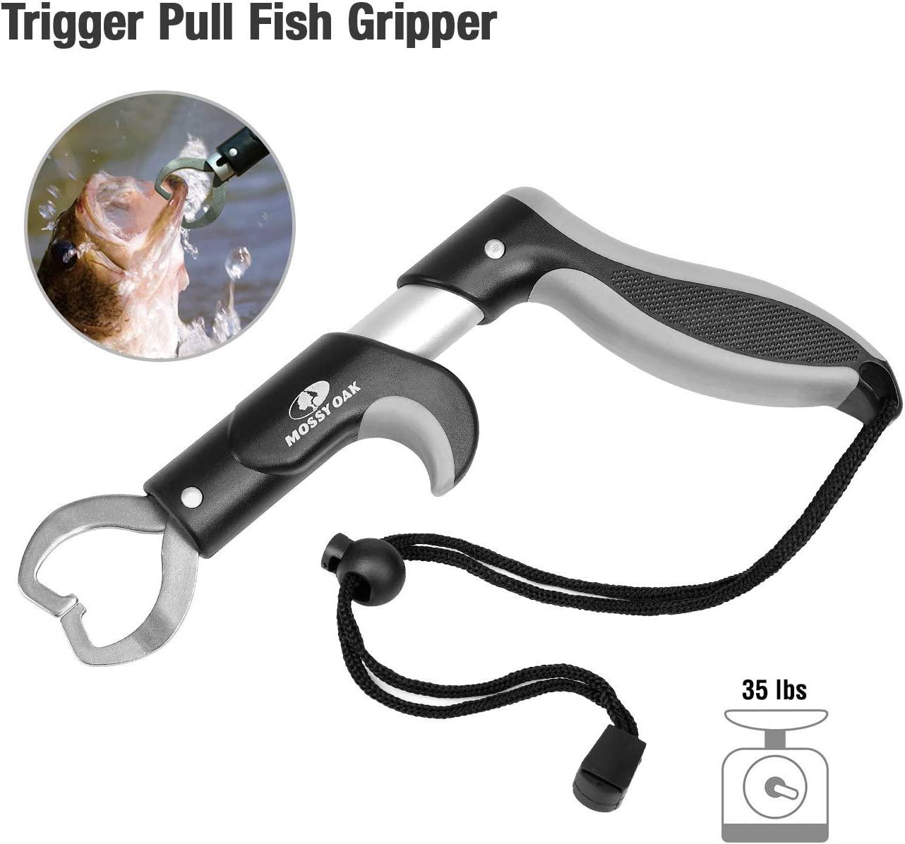 Mossy Oak 4pc Fishing Tool Kit - Pistol Grip Fishing Pliers, Fish